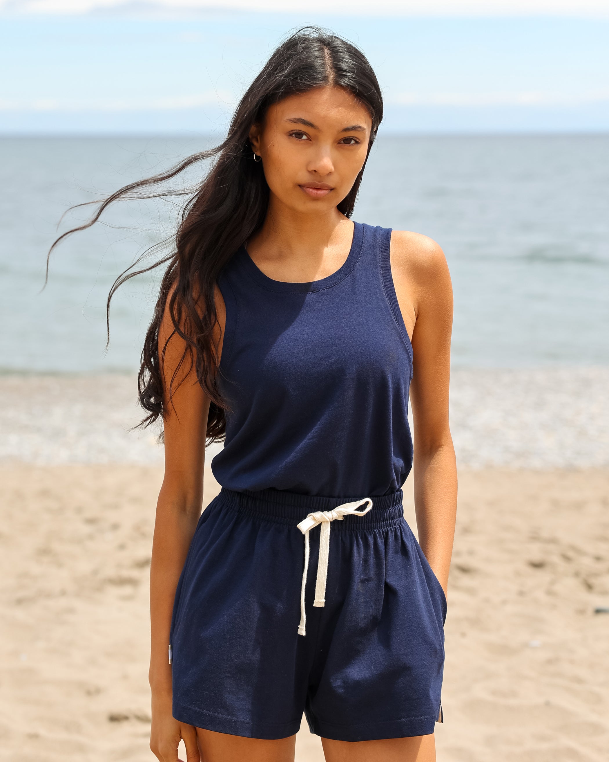 Made in Canada Organic Cotton Tuesday Tank Top Navy Unisex - Province of Canada