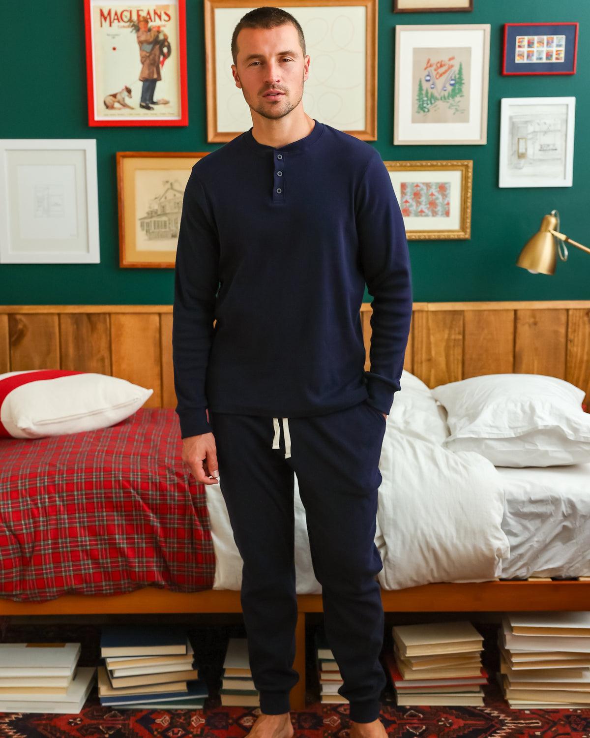 Made in Canada - Almost Pyjama Rib Pant Navy - Unisex - Province of Canada