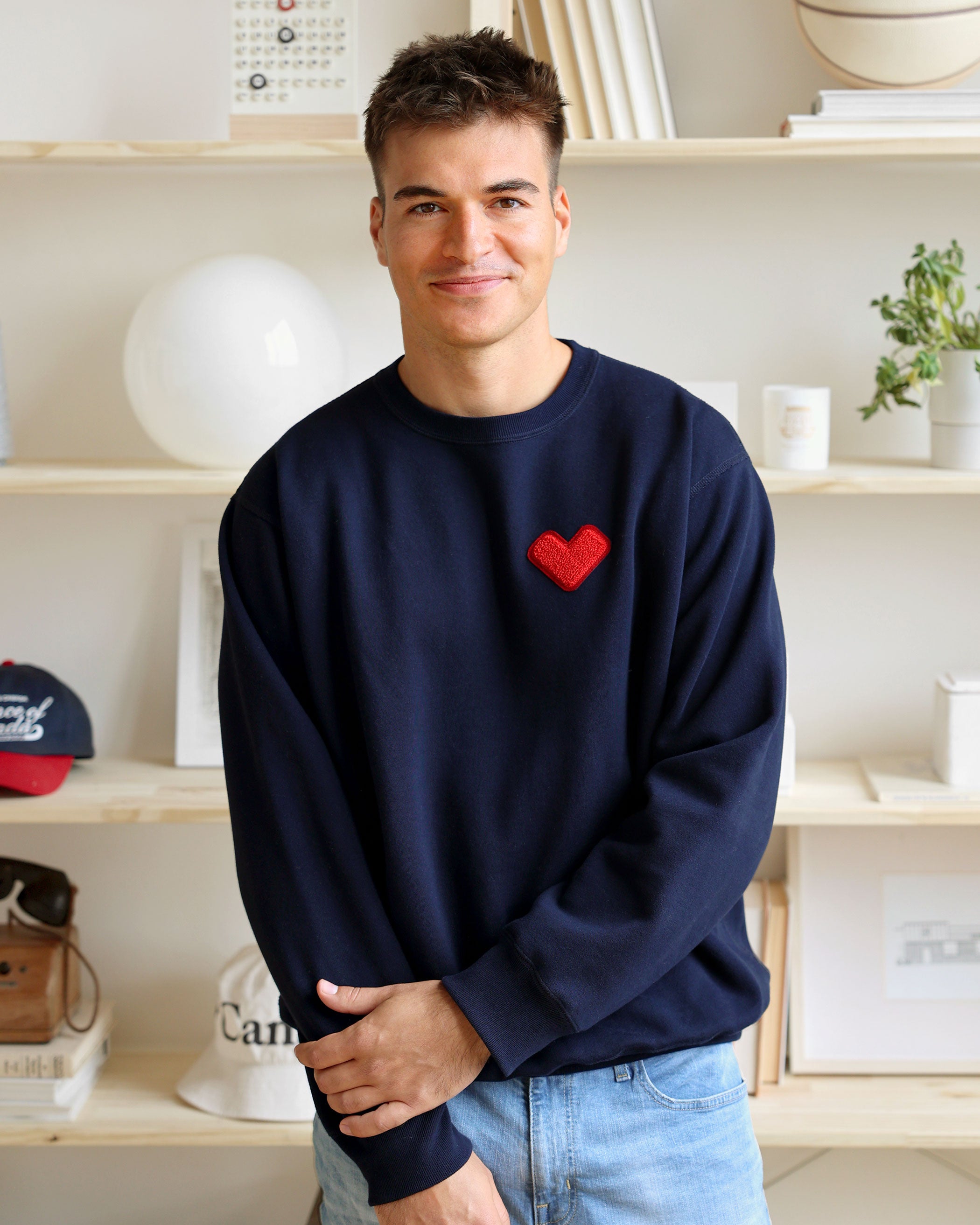 Made in Canada Heart Sweater Navy - Unisex - Province of Canada