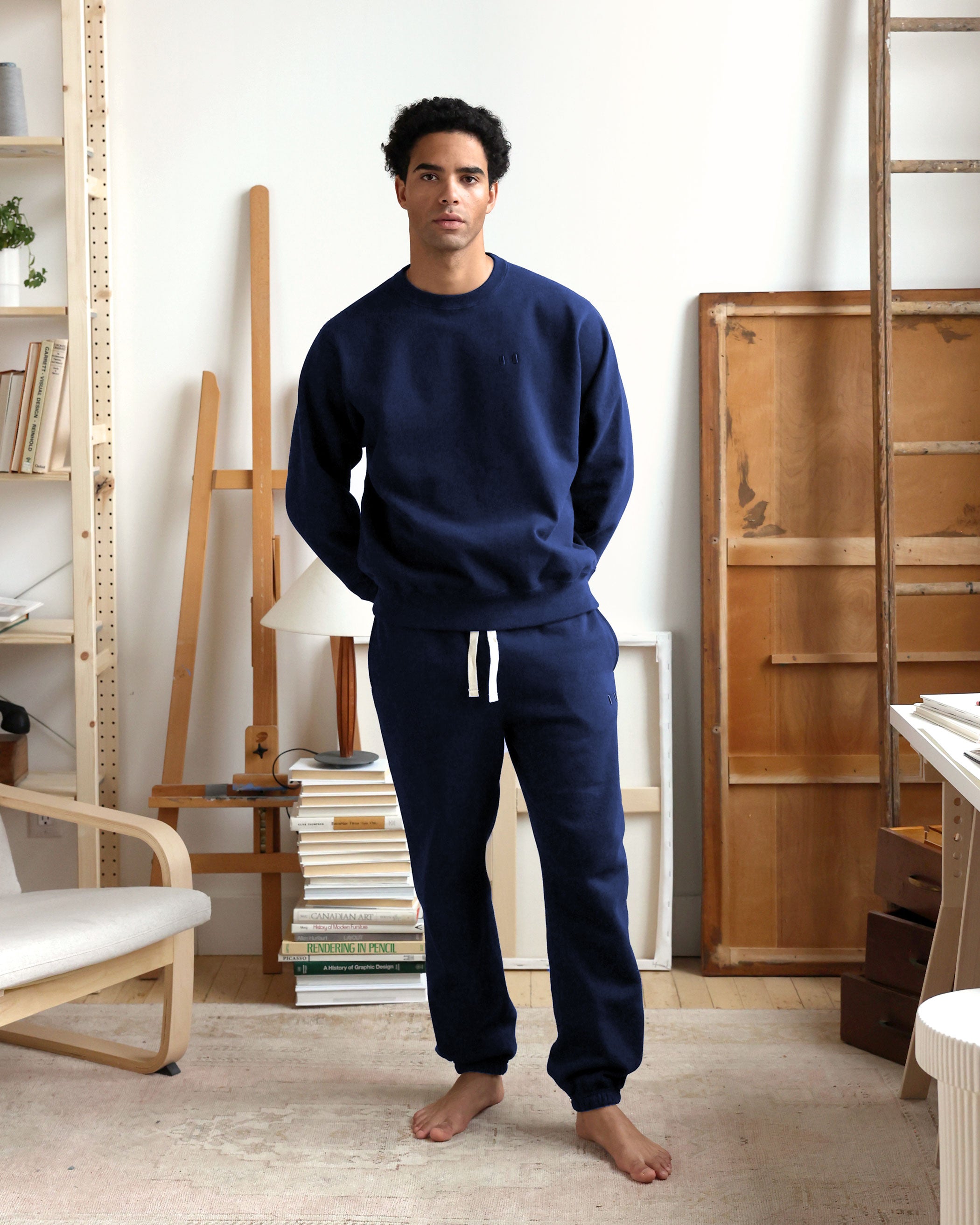 Flag Fleece Sweatpant Navy - Unisex