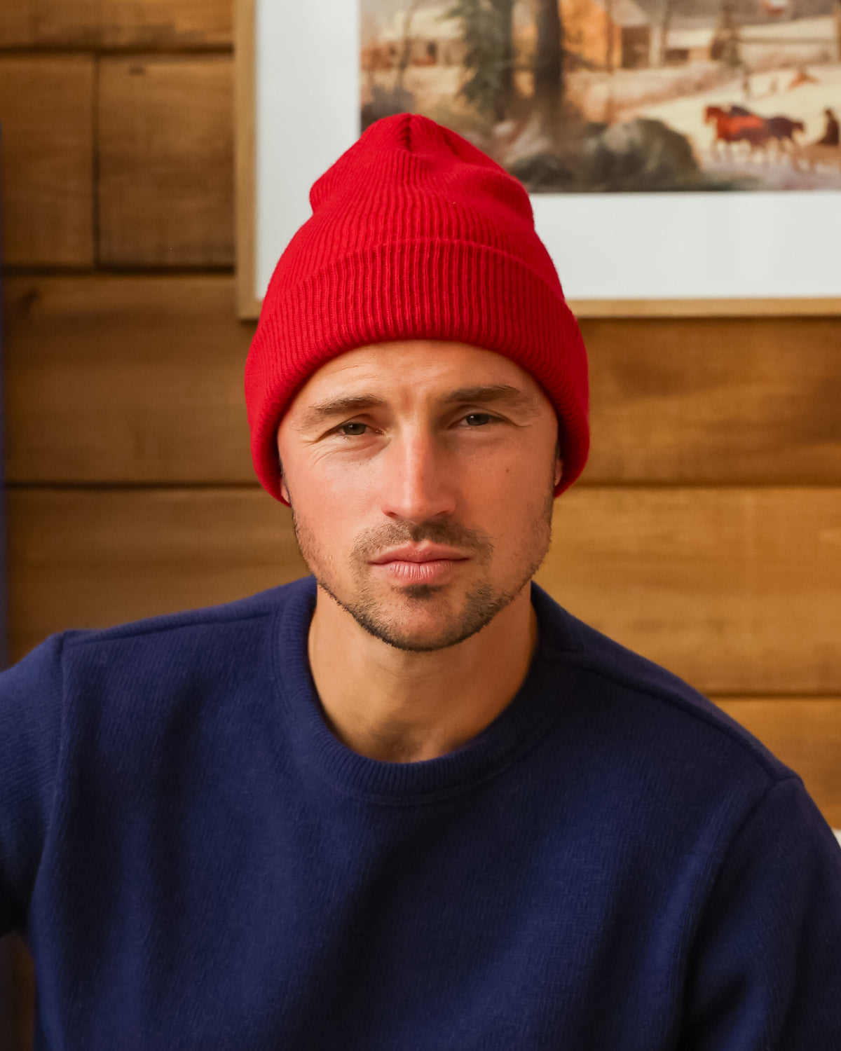 Made in Canada - Cashmere Wool Rib Toque Red - Province of Canada