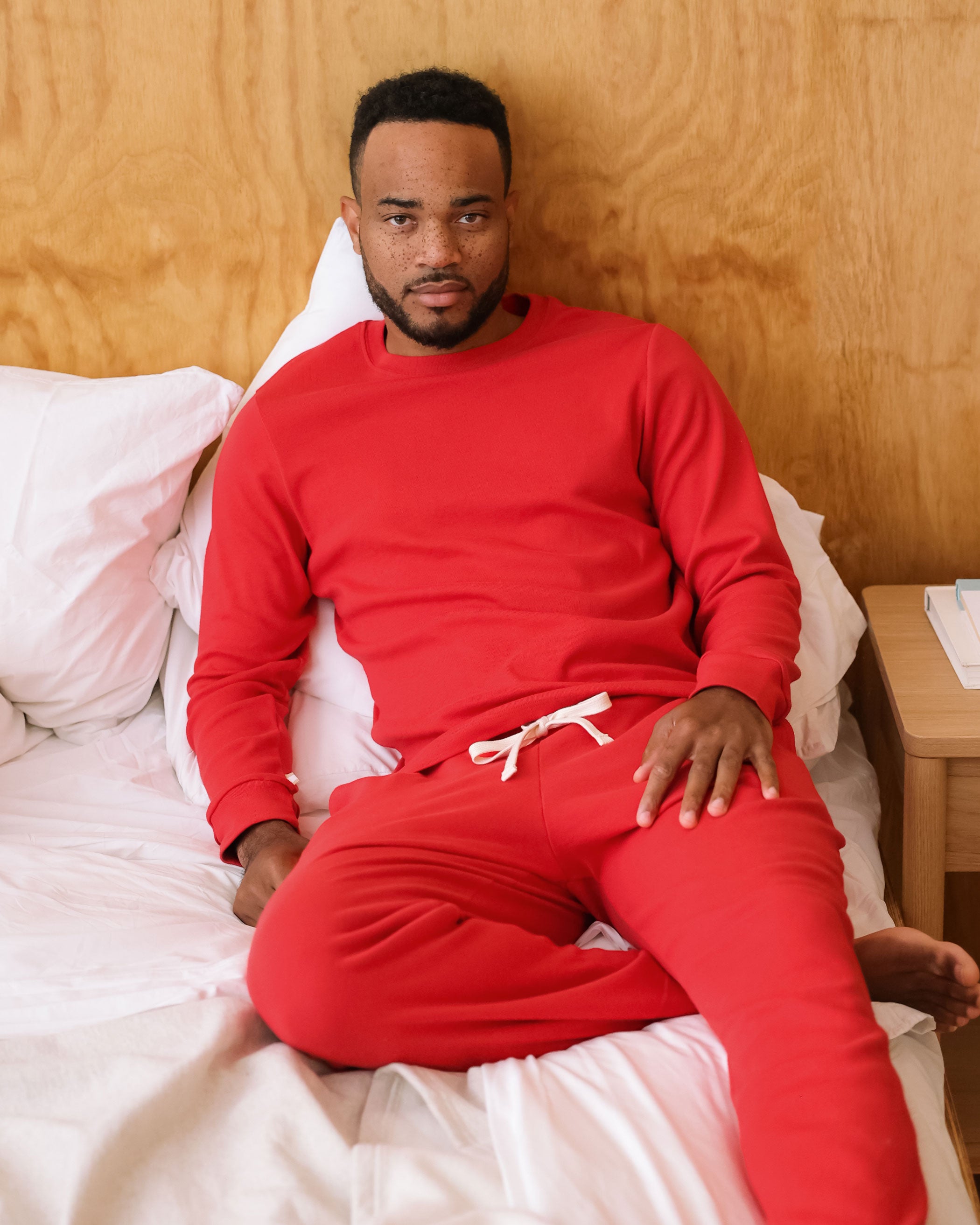 Made in Canada 100% Certified Organic Cotton Fine Ribbed Long Sleeve Tee Red - Unisex - Province of Canada