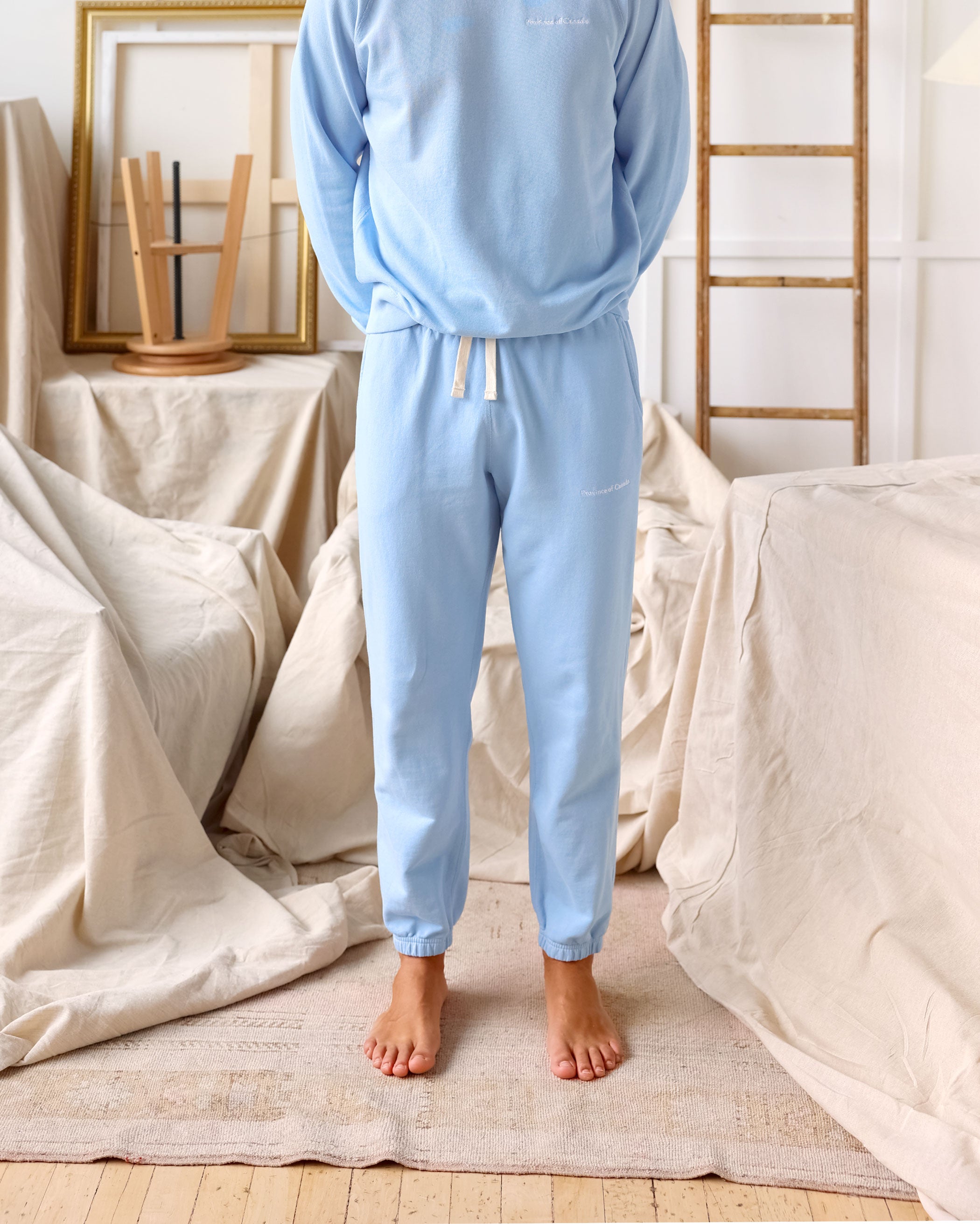 Made in Canada Relaxed French Terry Sweatpant Sky Blue 100% Cotton - Unisex - Province of Canada