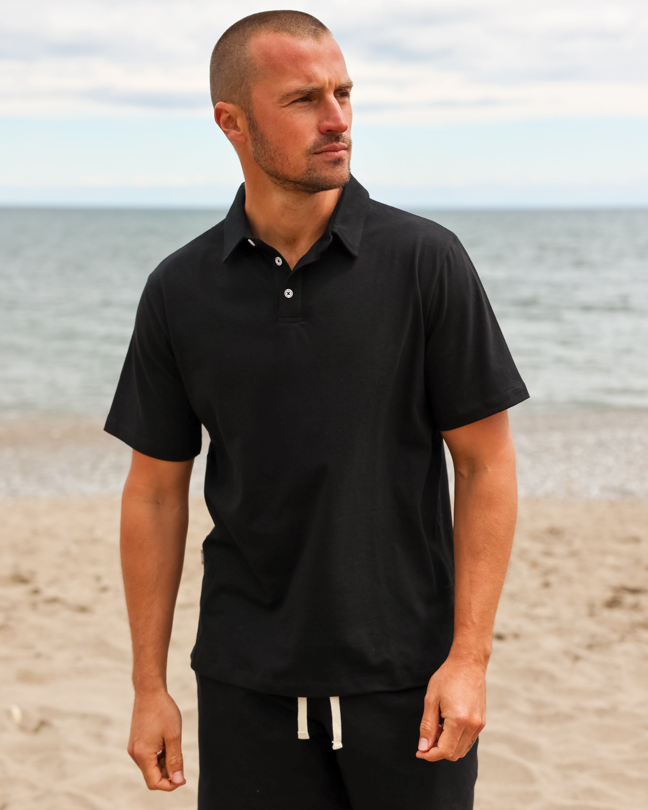 Made in Canada Sunday Polo Shirt Black - Province of Canada