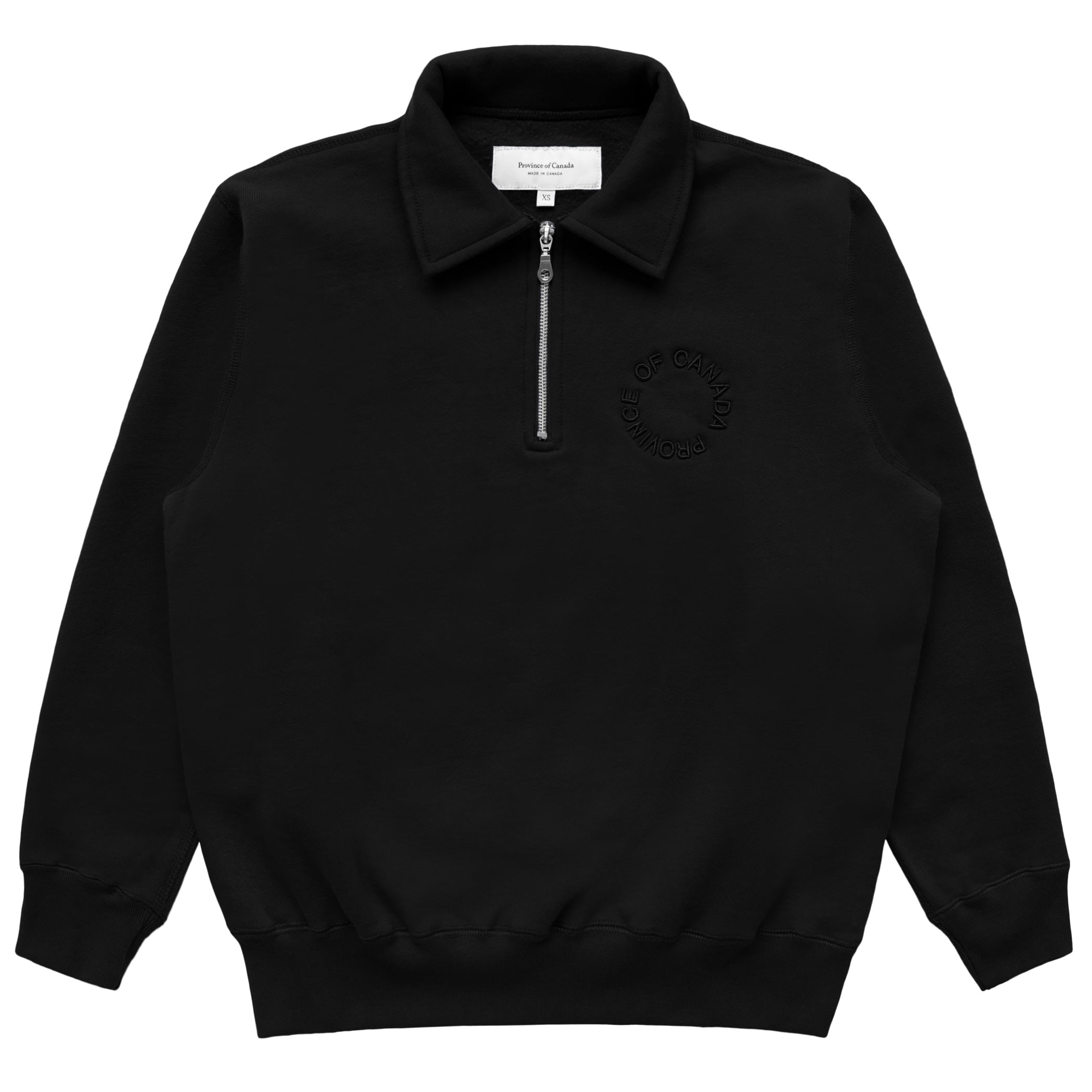 Province of Canada - Black Half Zip Fleece Sweatshirt - Made in Canada
