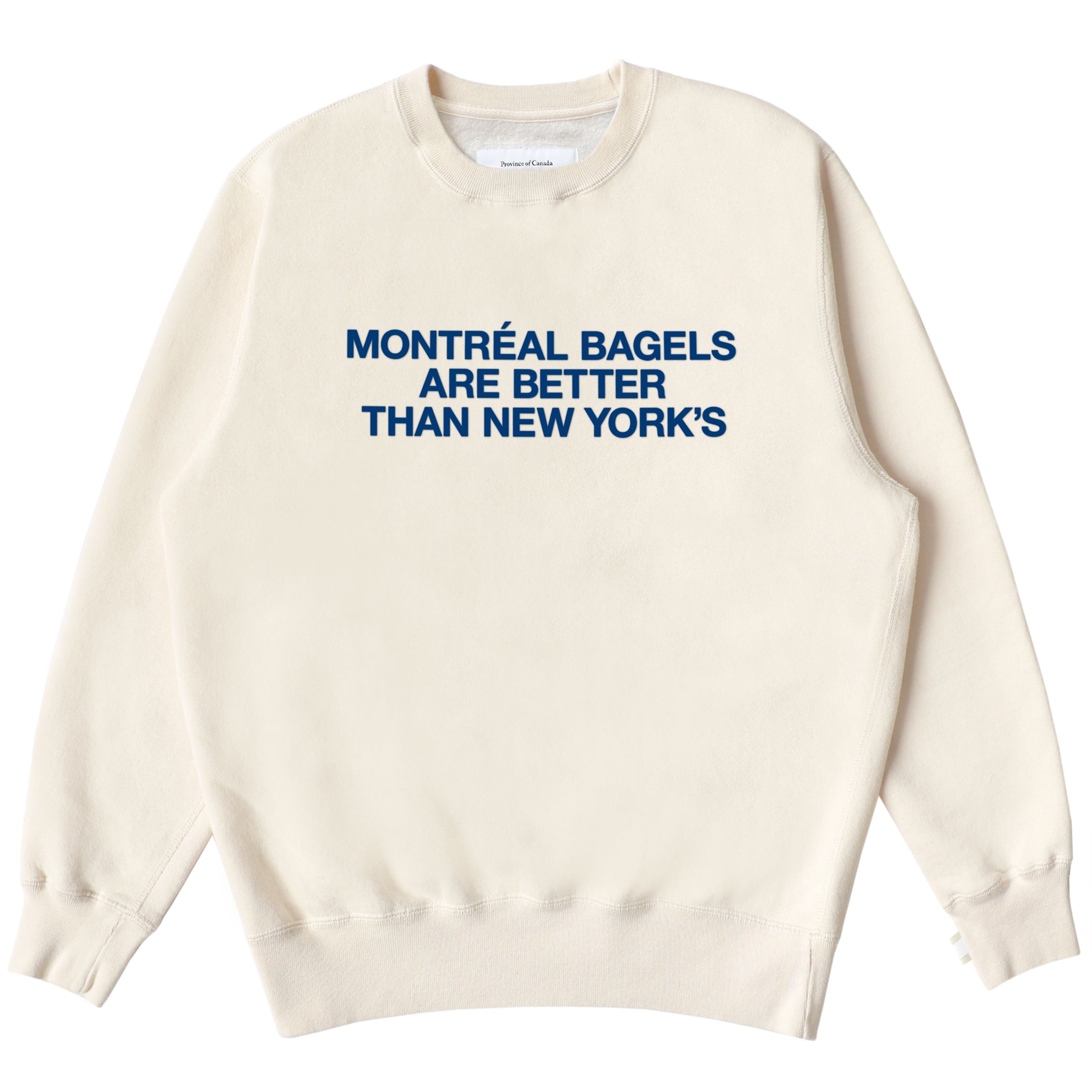 Made in Canada Montreal Bagels Sweatshirt Cream - Unisex - Province of Canada