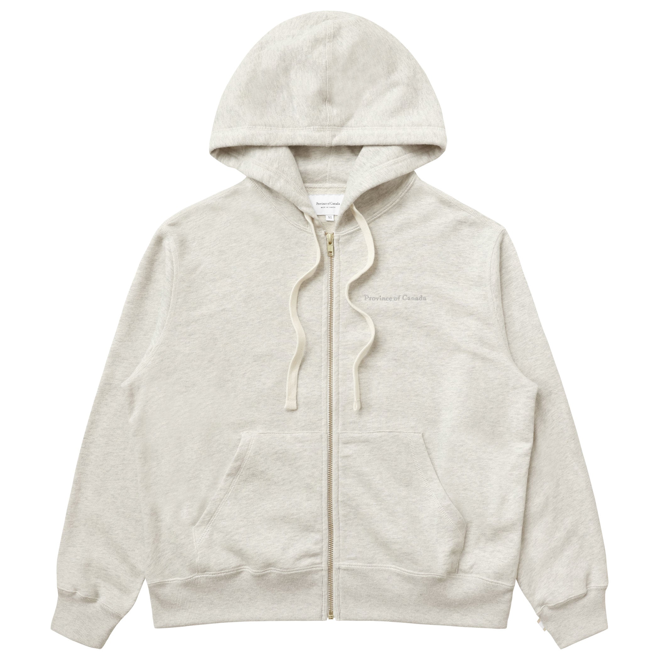 Made in Canada 100% Cotton French Terry Zip Hoodie Eggshell - Unisex - Province of Canada