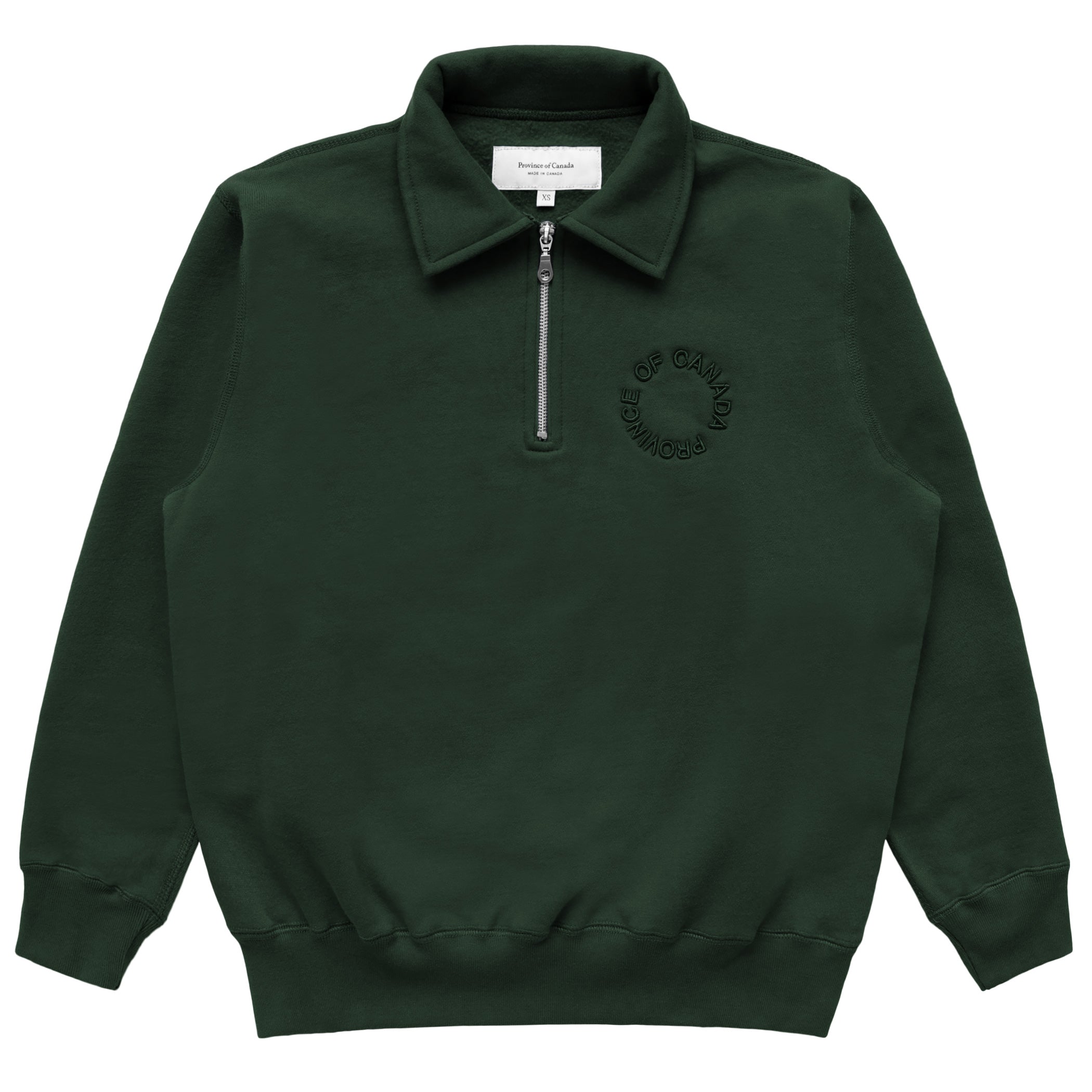 Province of Canada - Half Zip Fleece Sweatshirt Forest Unisex - Made in Canada