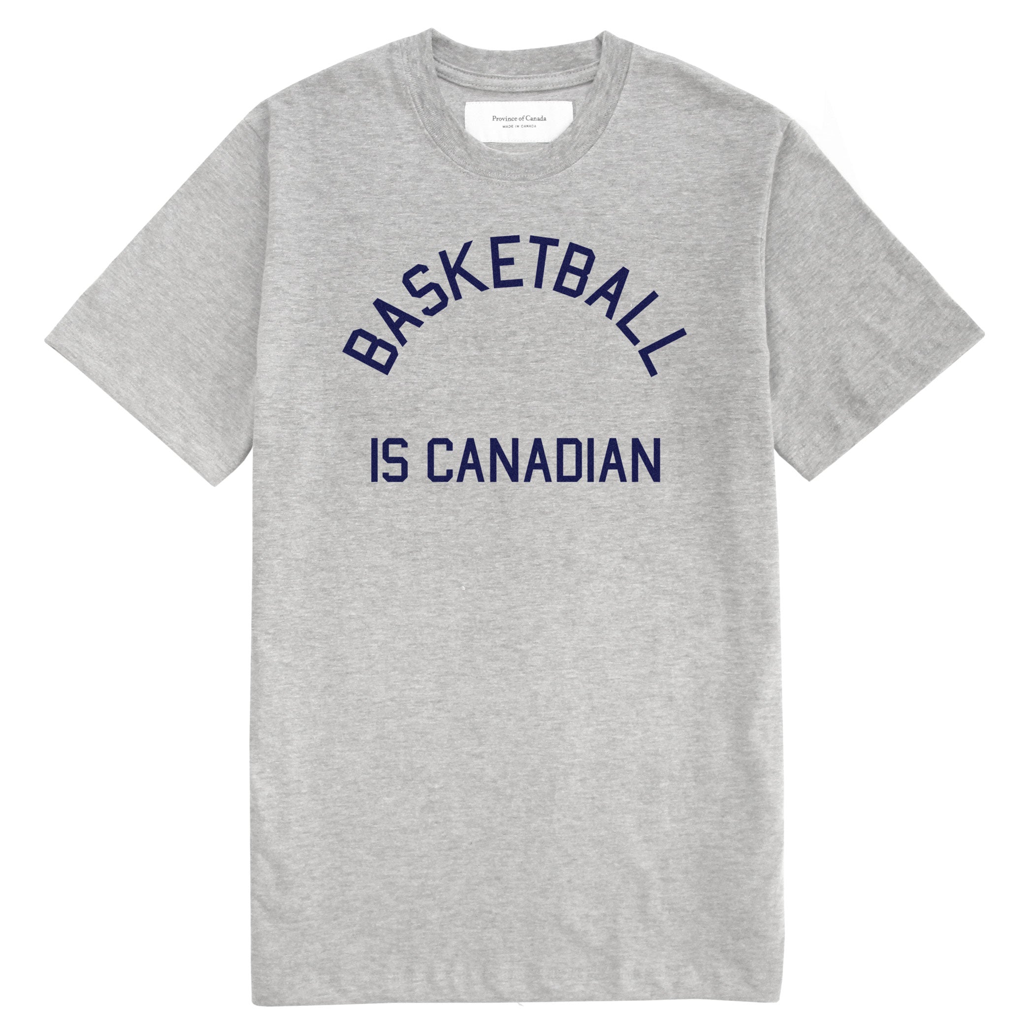 Made in Canada Basketball is Canadian Tee Heather Grey 100% Cotton - Unisex - Province of Canada