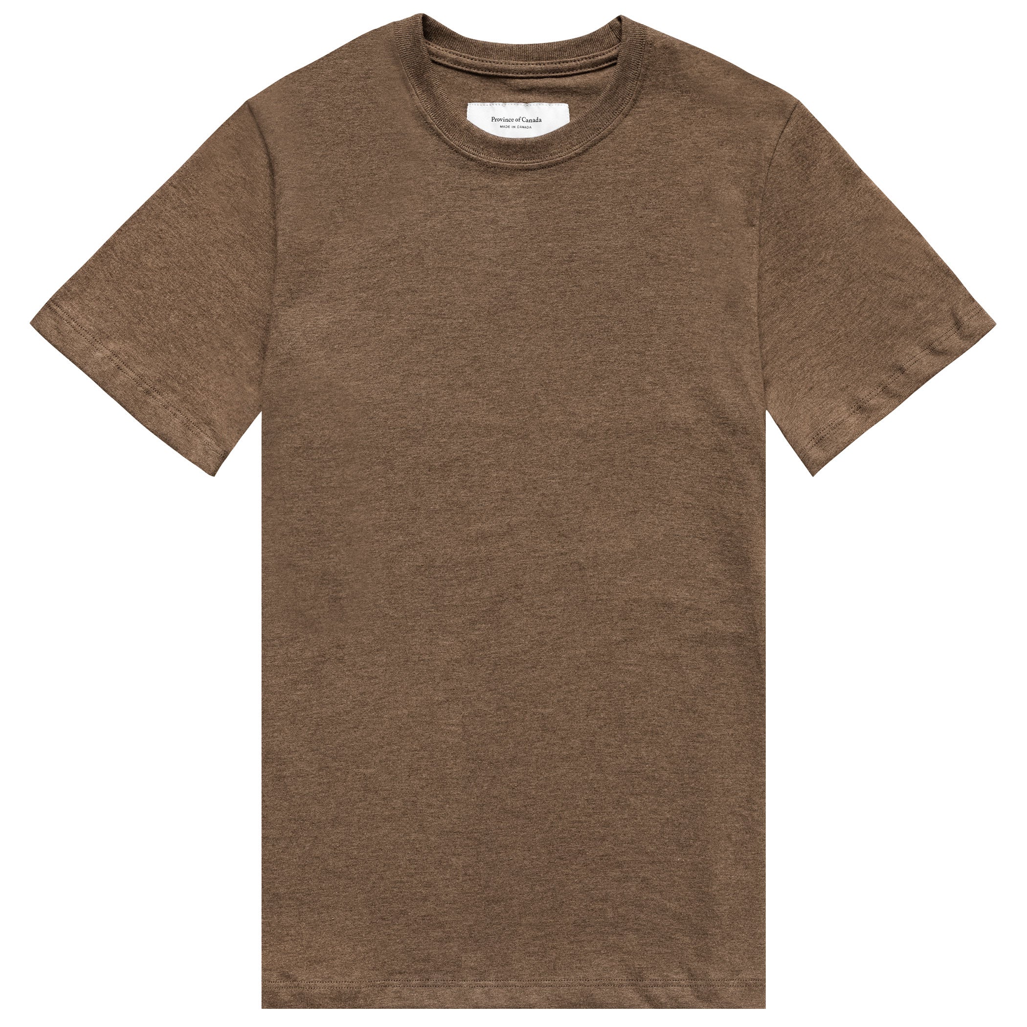 Made in Canada 100% Organic Cotton Monday Tee Heather Brown - Unisex - Province of Canada