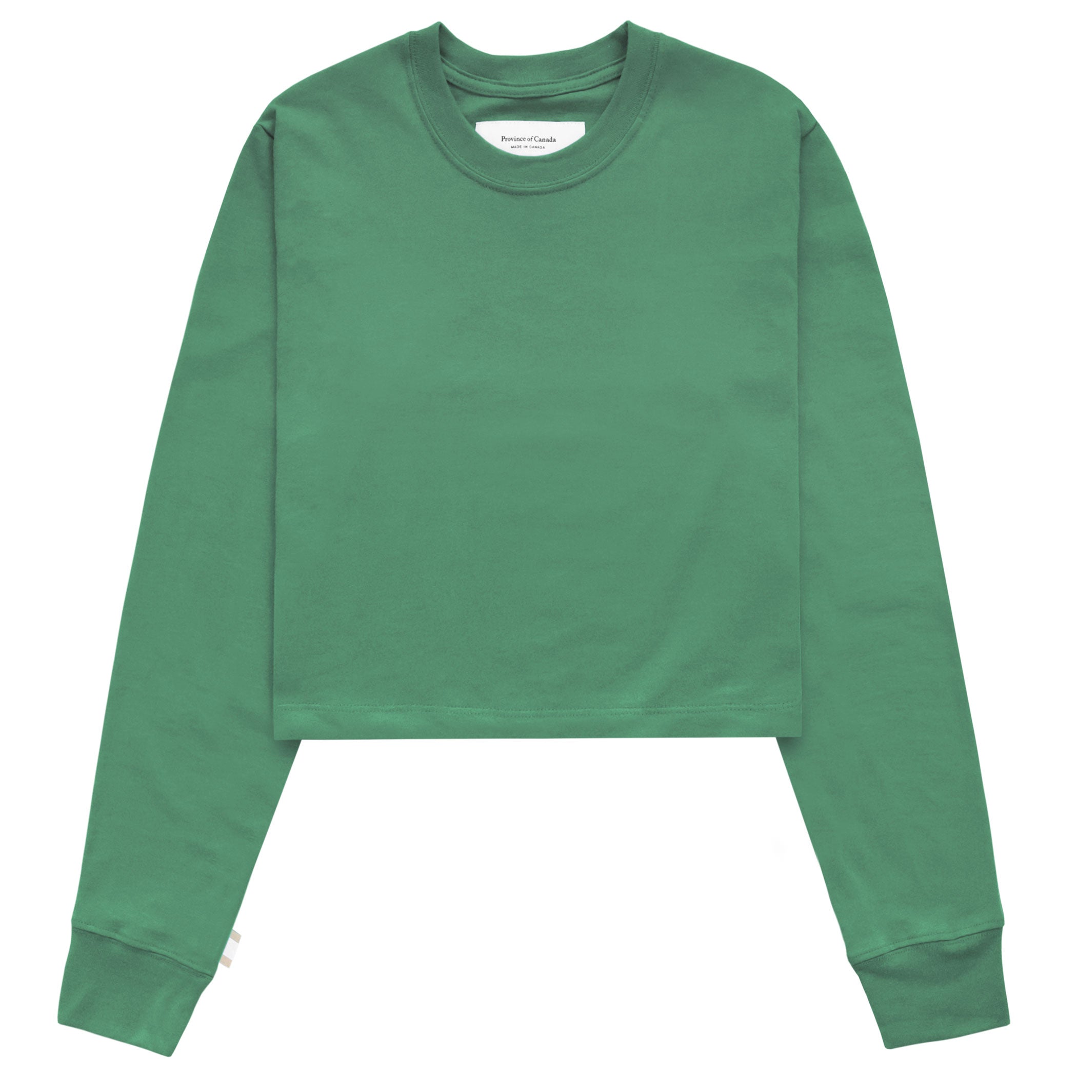 Made in Canada Monday Long Sleeve Crop Top Green - Province of Canada