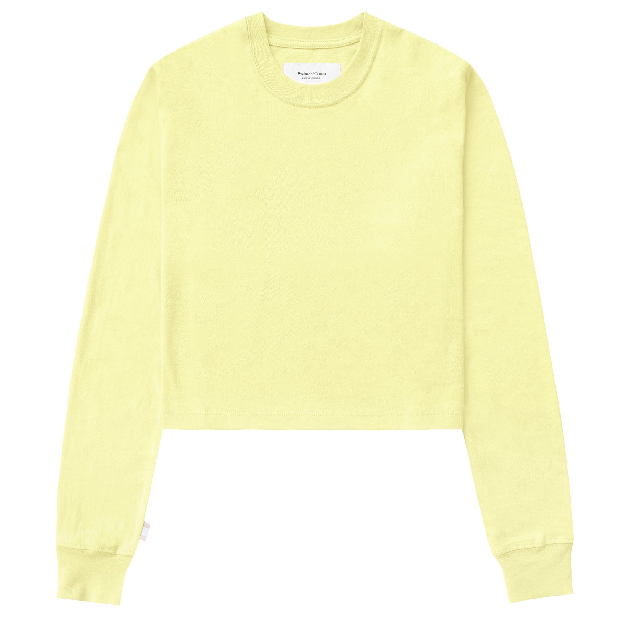 Made in Canada Monday Long Sleeve Crop Top Lemon - Province of Canada