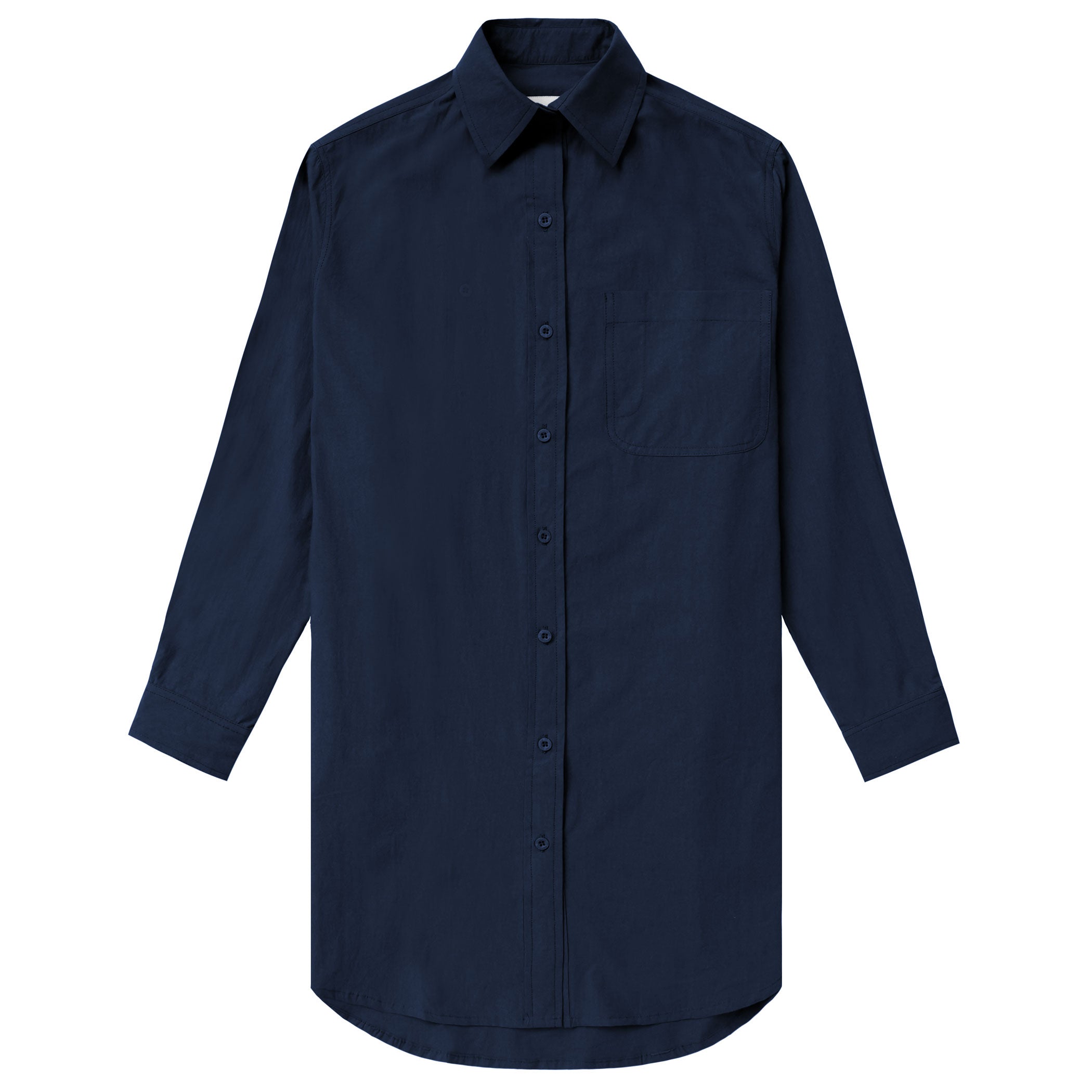 Made in Canada 100% Cotton Washed Poplin Dress Navy - Province of Canada