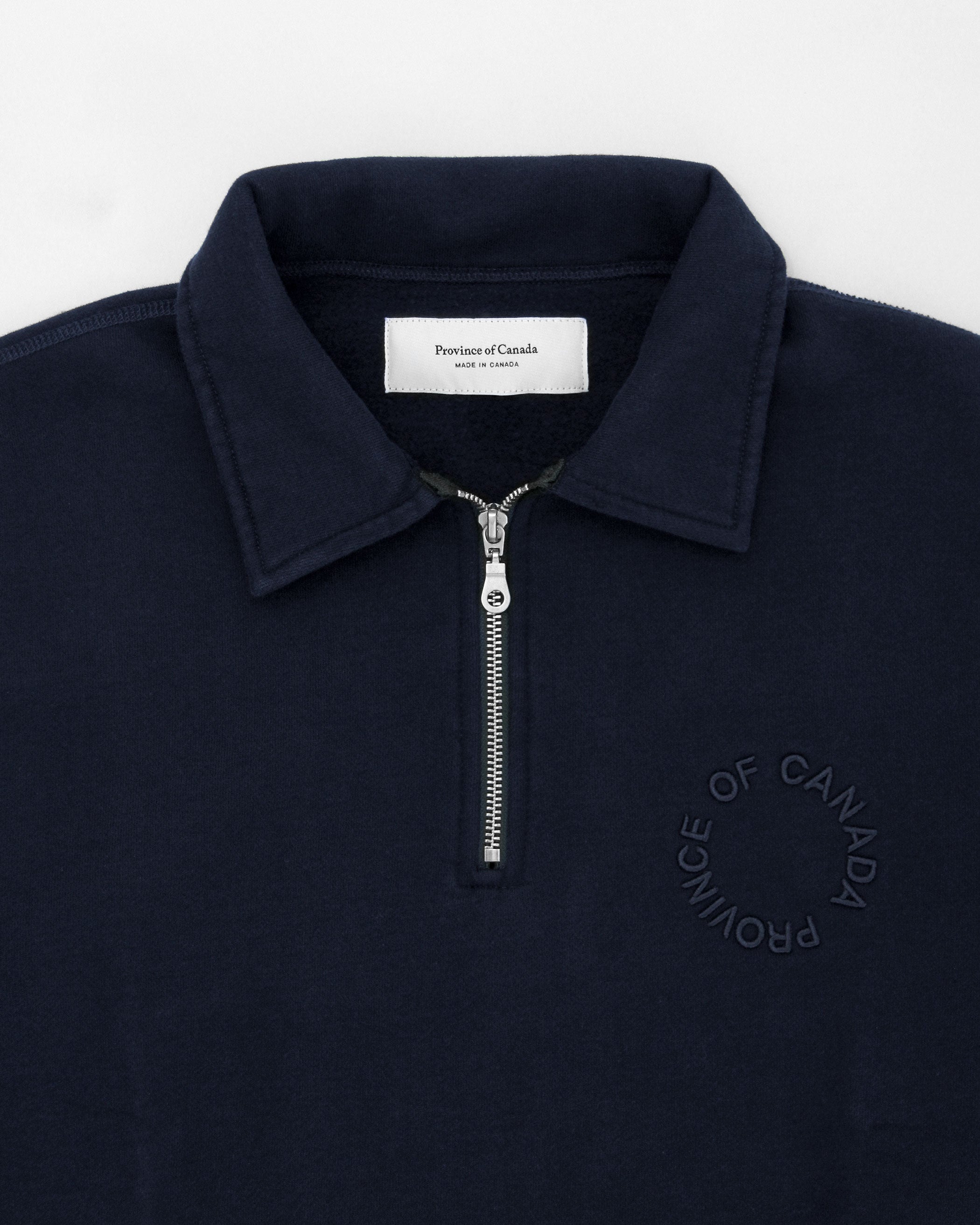 Made in Canada Half Zip Fleece Sweatshirt Navy - Unisex - Province of Canada