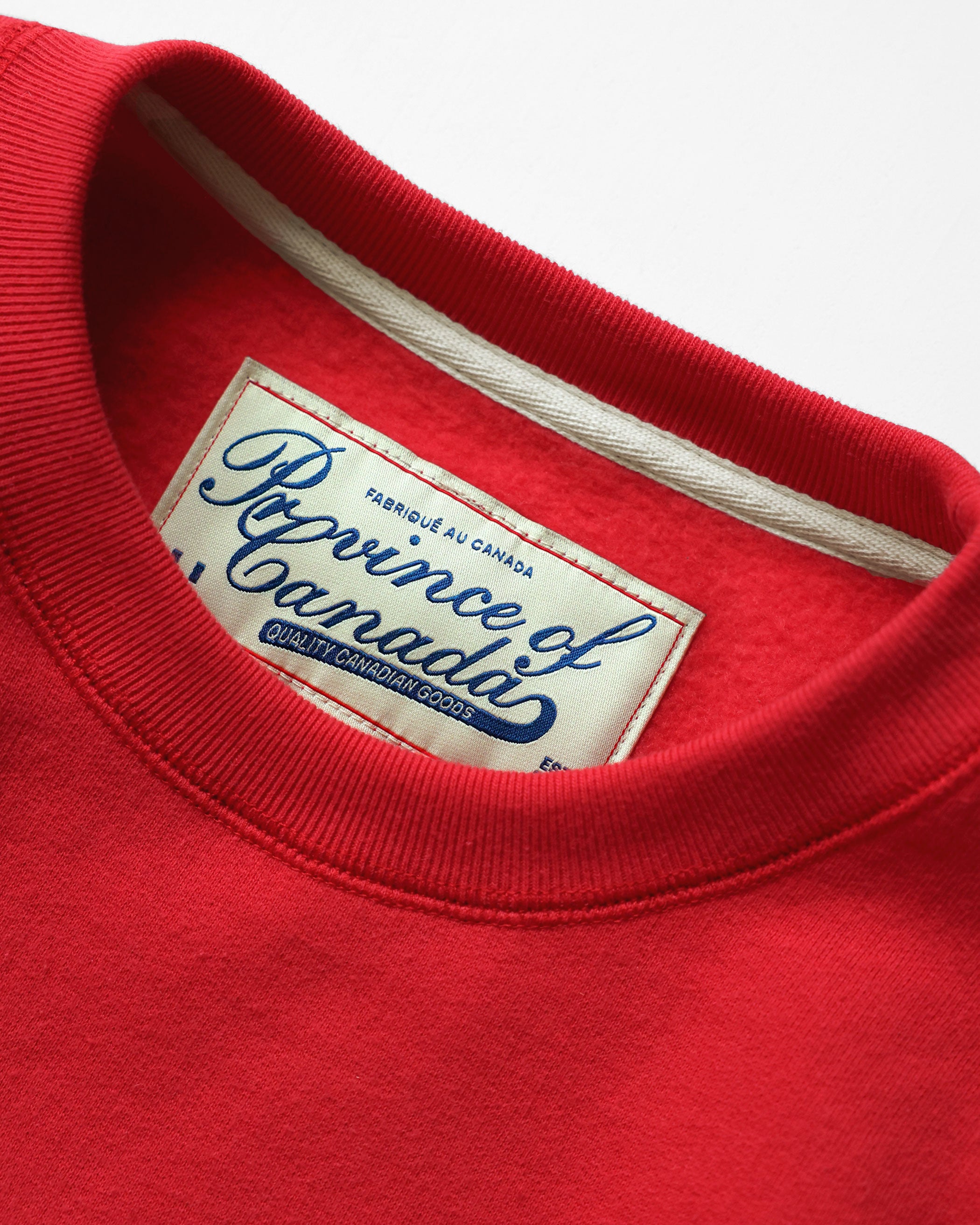 Made in Canada Fleece Script Logo Sweatshirt Red - Unisex - Province of Canada