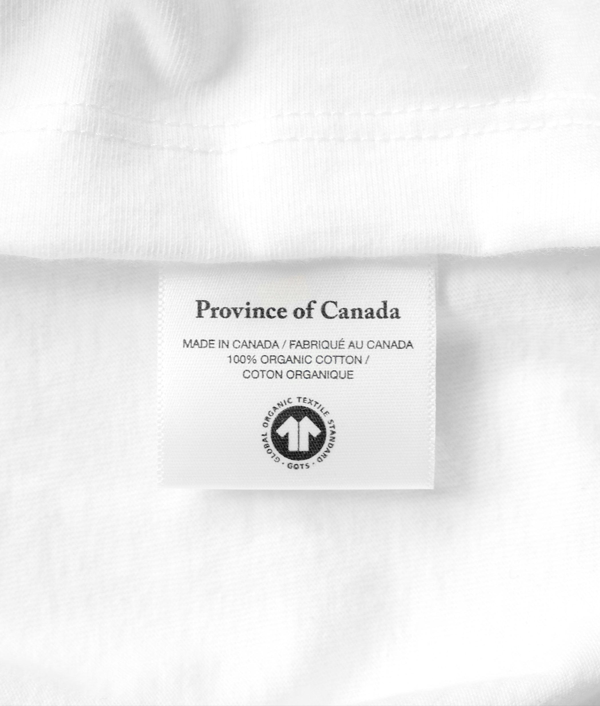 Made in Canada 100% Organic Cotton Sailboat Long Sleeve Tee White - Unisex - Province of Canada