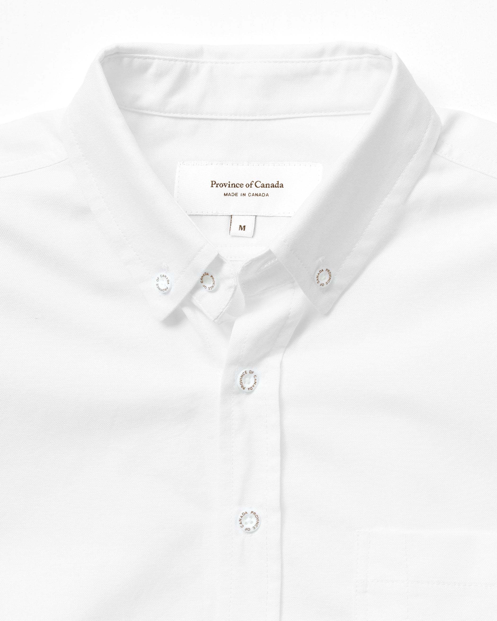 Made in Canada 100% Cotton Oxford Button Down Shirt White - Unisex - Province of Canada
