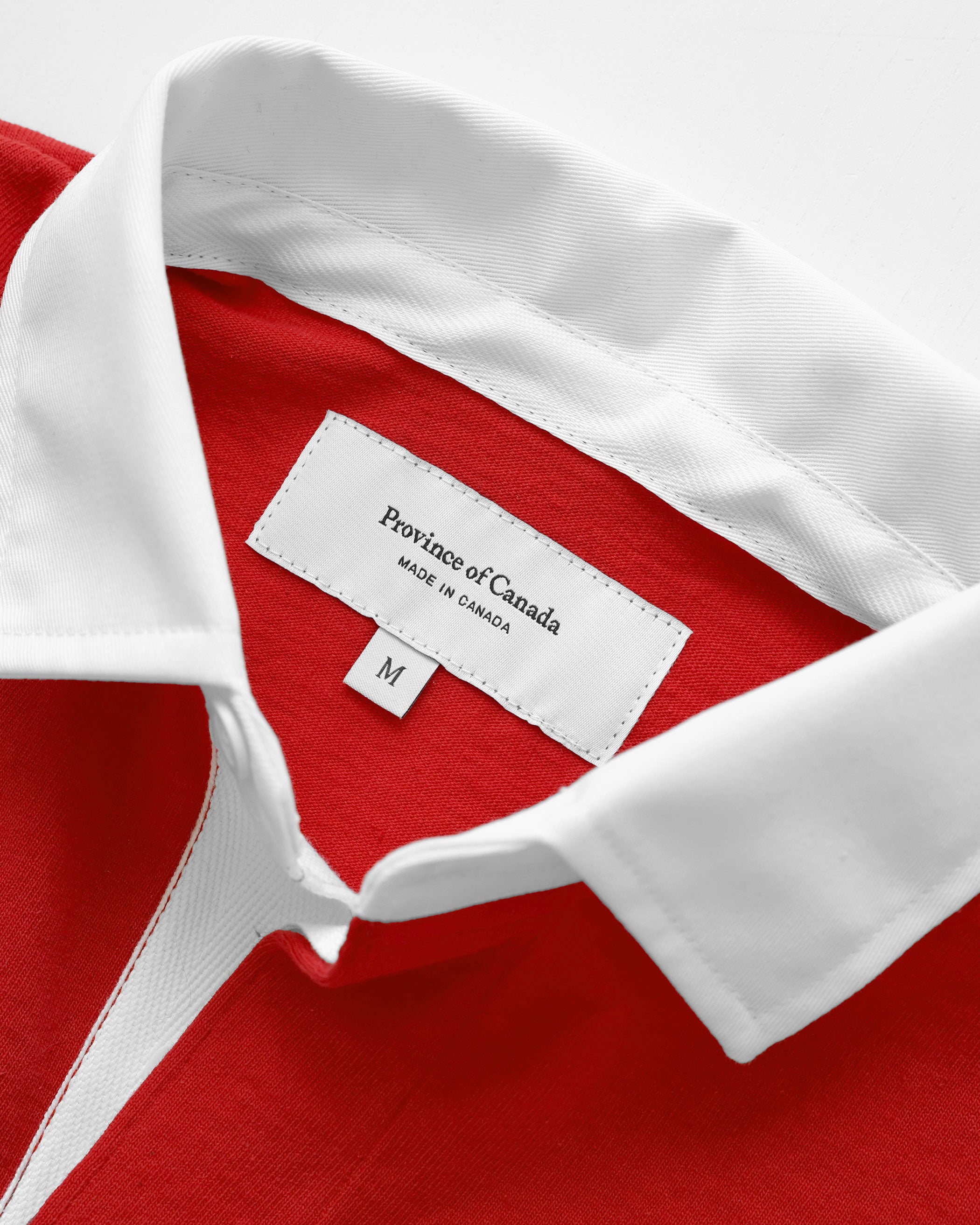 Made in Canada 100% Cotton Canada Crest Long Sleeve Polo Red - Unisex - Province of Canada