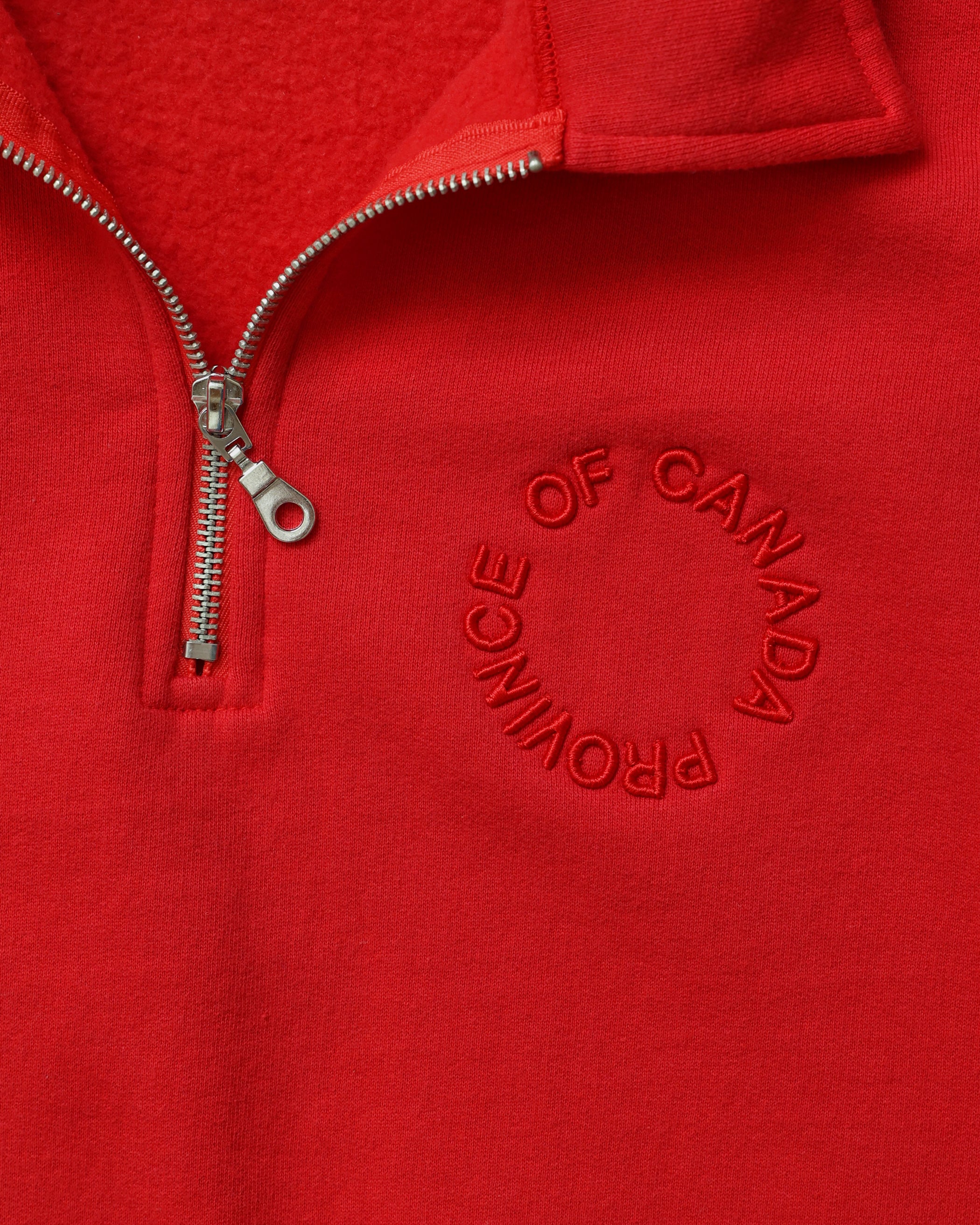 Made in Canada Half Zip Fleece Sweatshirt Red - Unisex - Province of Canada