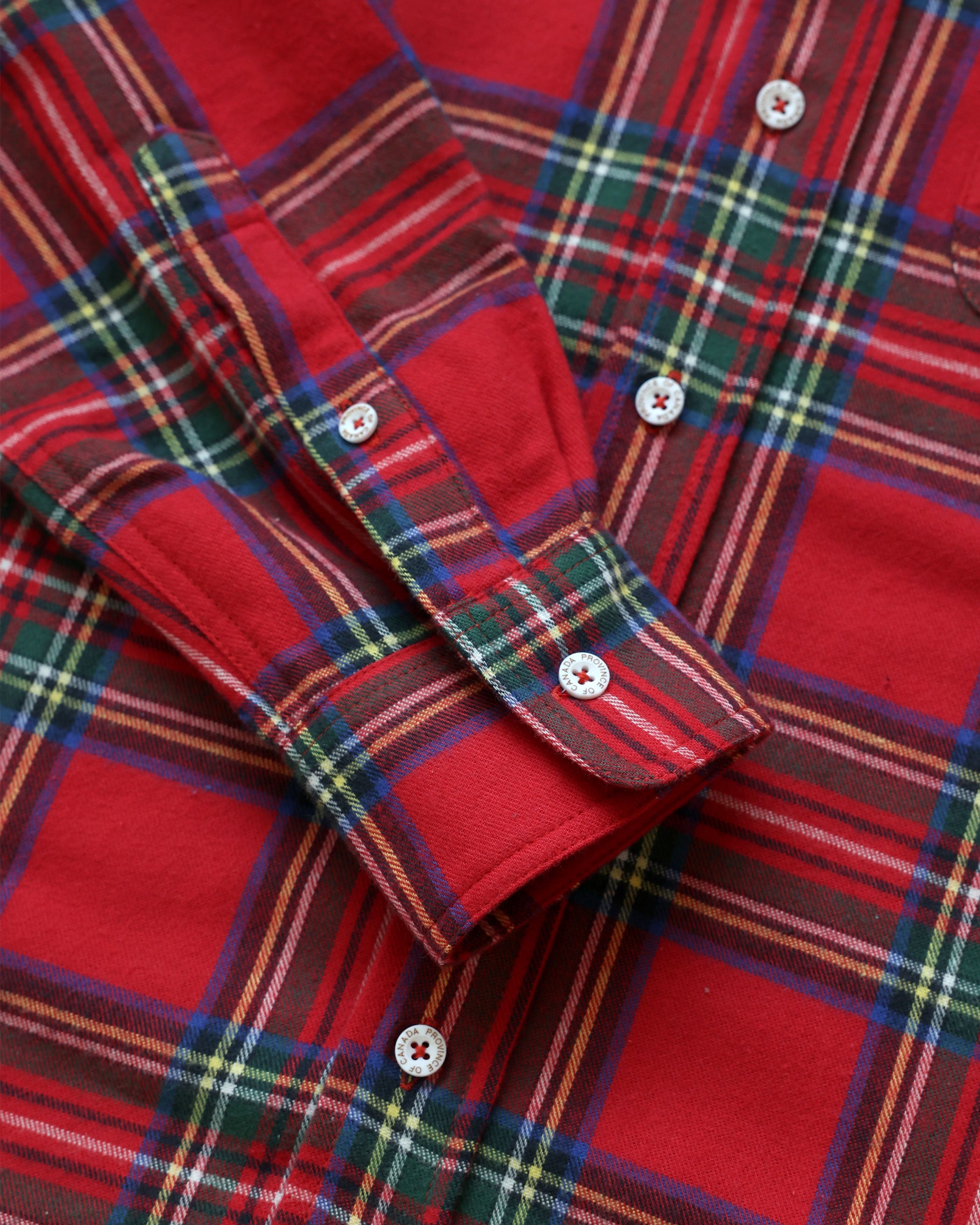 Made in Canada 100% Cotton Redwood Red Plaid Flannel Shirt Navy - Unisex - Province of Canada
