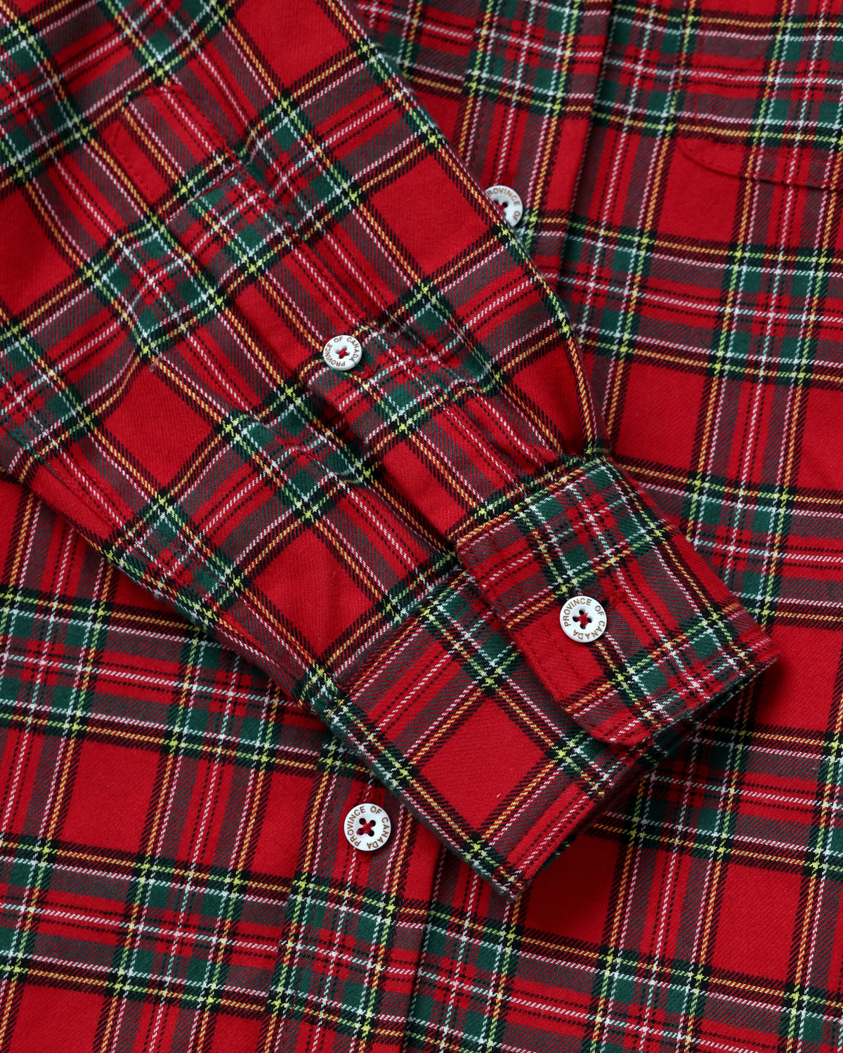 Made in Canada 100% Cotton Red Plaid Flannel Shirt Red Green Yellow - Unisex - Province of Canada