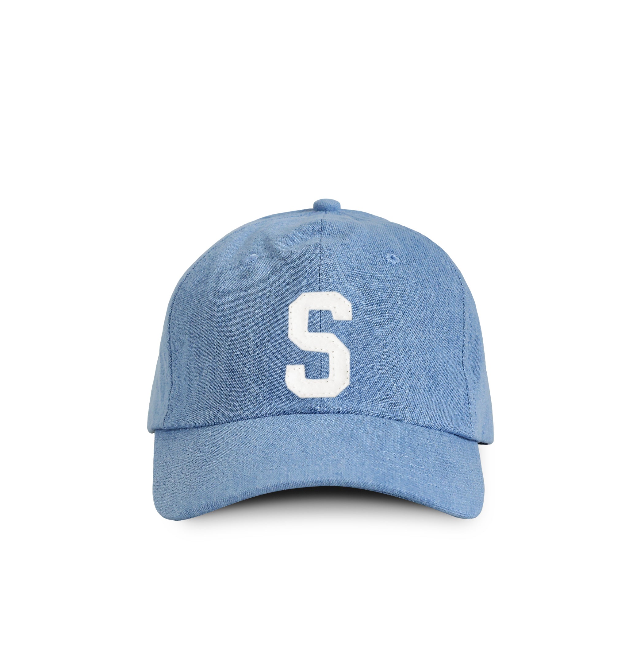 Made in Canada 100% Cotton Kids Letter S Baseball Hat Light Blue Denim - Province of Canada