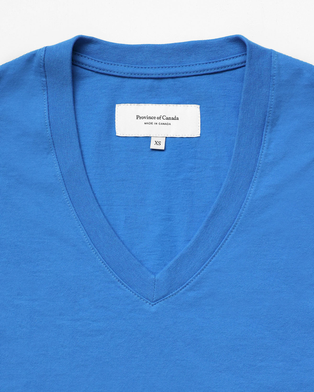 Made in Canada 100% Organic Cotton V-Neck Midi T-Shirt Dress Super Blue Province of Canada