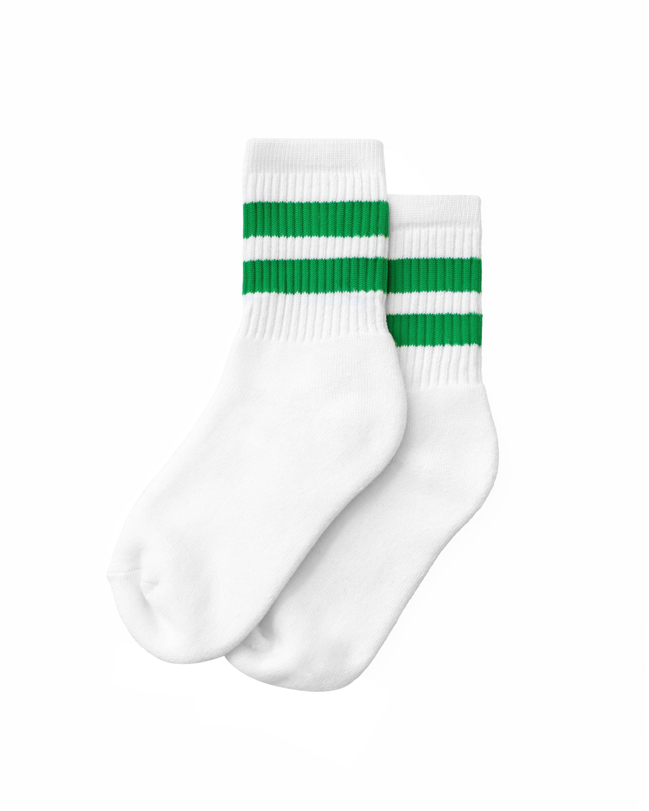 Made in Canada Cotton Stripe Crew Sock Green - Province of Canada