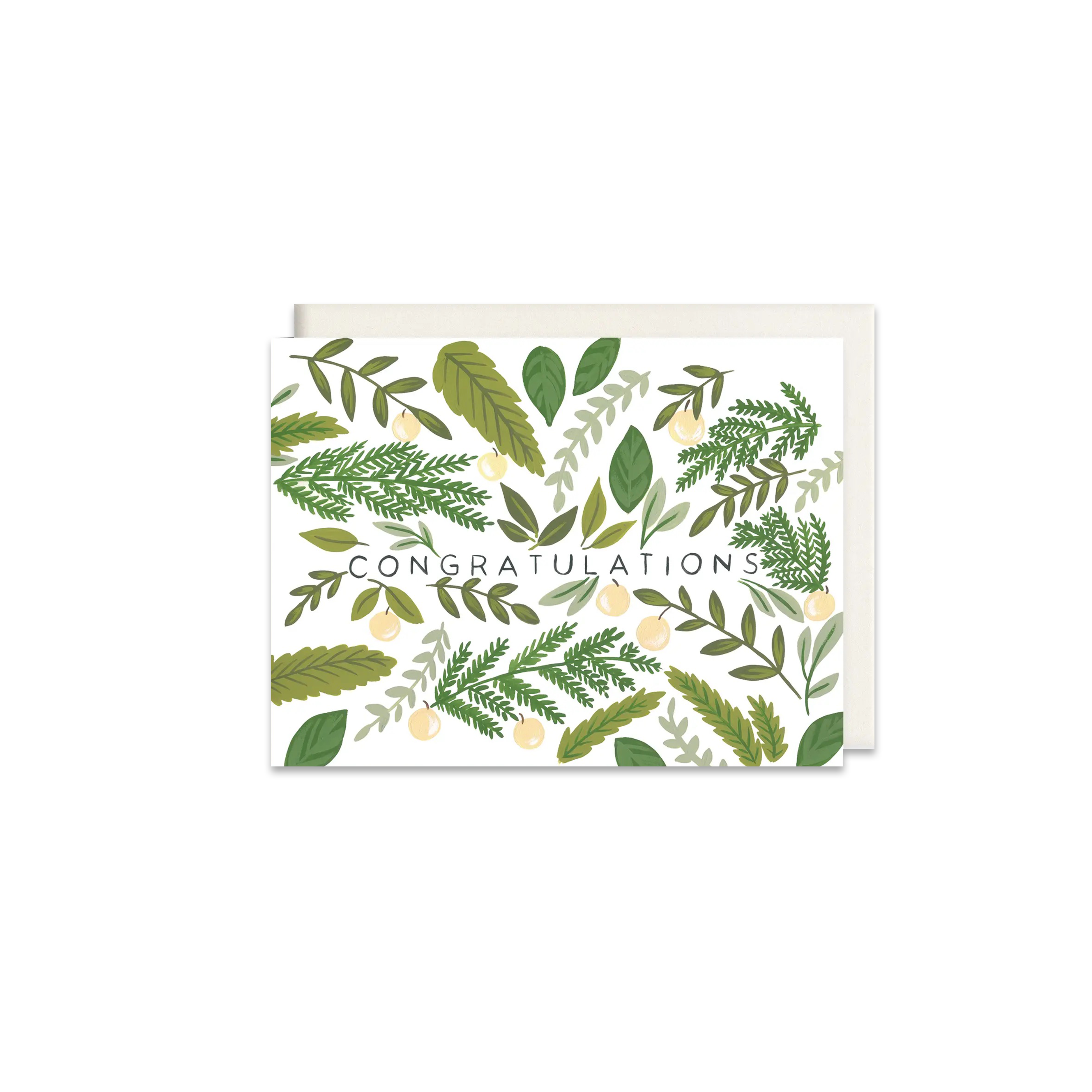 Congratulations Foliage Greeting Card - Made in Canada