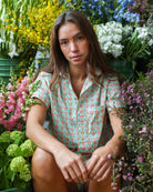 Made in Canada 100% Cotton Pyjama Short Sleeve Shirt Floral - Womens - Province of Canada 