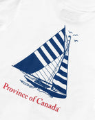 Made in Canada 100% Organic Cotton Sailboat Long Sleeve Tee White - Unisex - Province of Canada