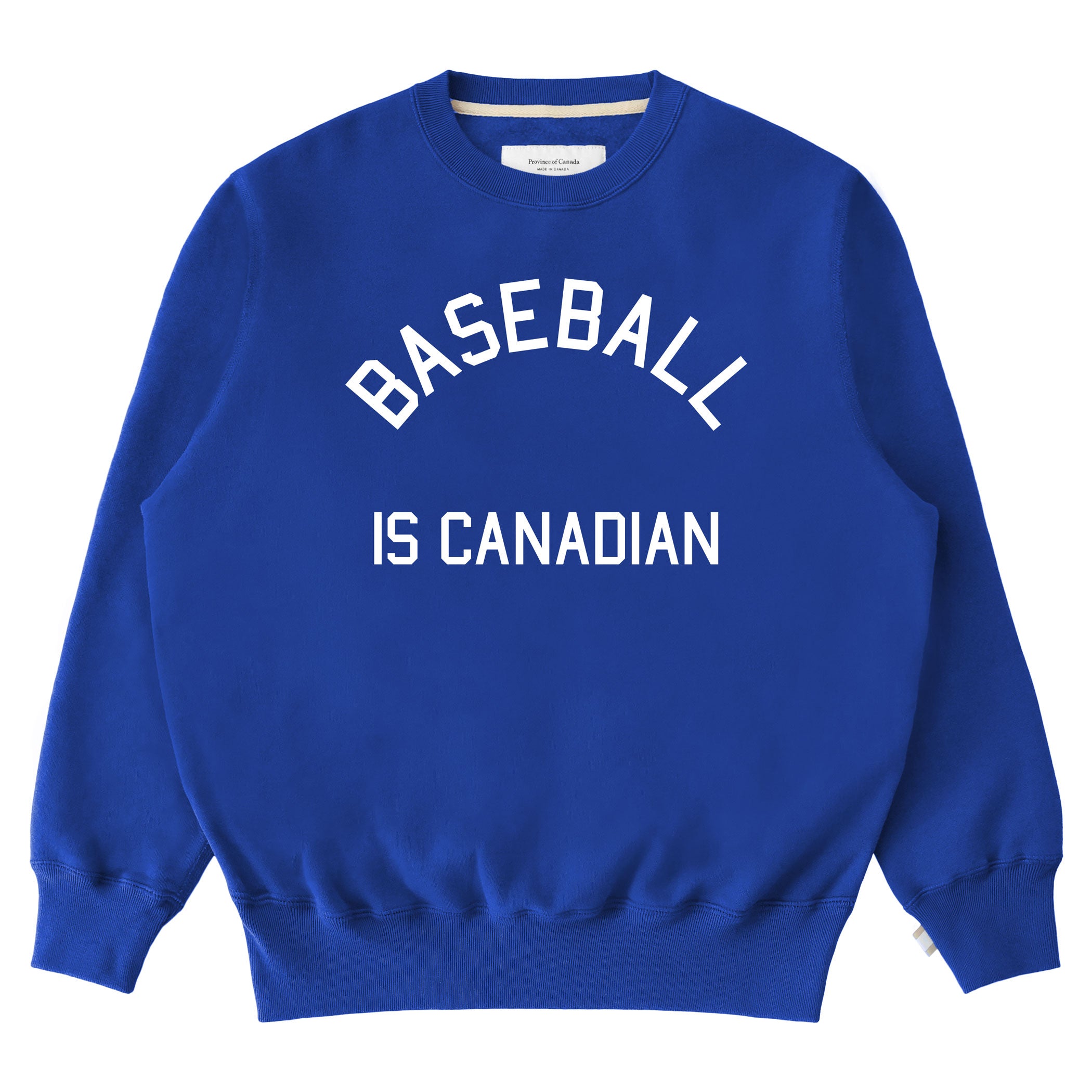 Made in Canada World Series Baseball is Canadian Fleece Sweatshirt Royal Blue - Unisex - Province of Canada