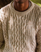 Made in Canada 100% Cotton Ivy Cable Knit Sweater Heather Beige - Unisex - Province of Canada