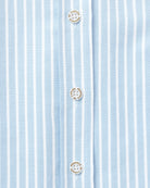 Made in Canada 100% Cotton Oxford Wide Stripe Dress Blue - Province of Canada