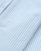 Made in Canada 100% Cotton Oxford Wide Stripe Dress Blue - Province of Canada
