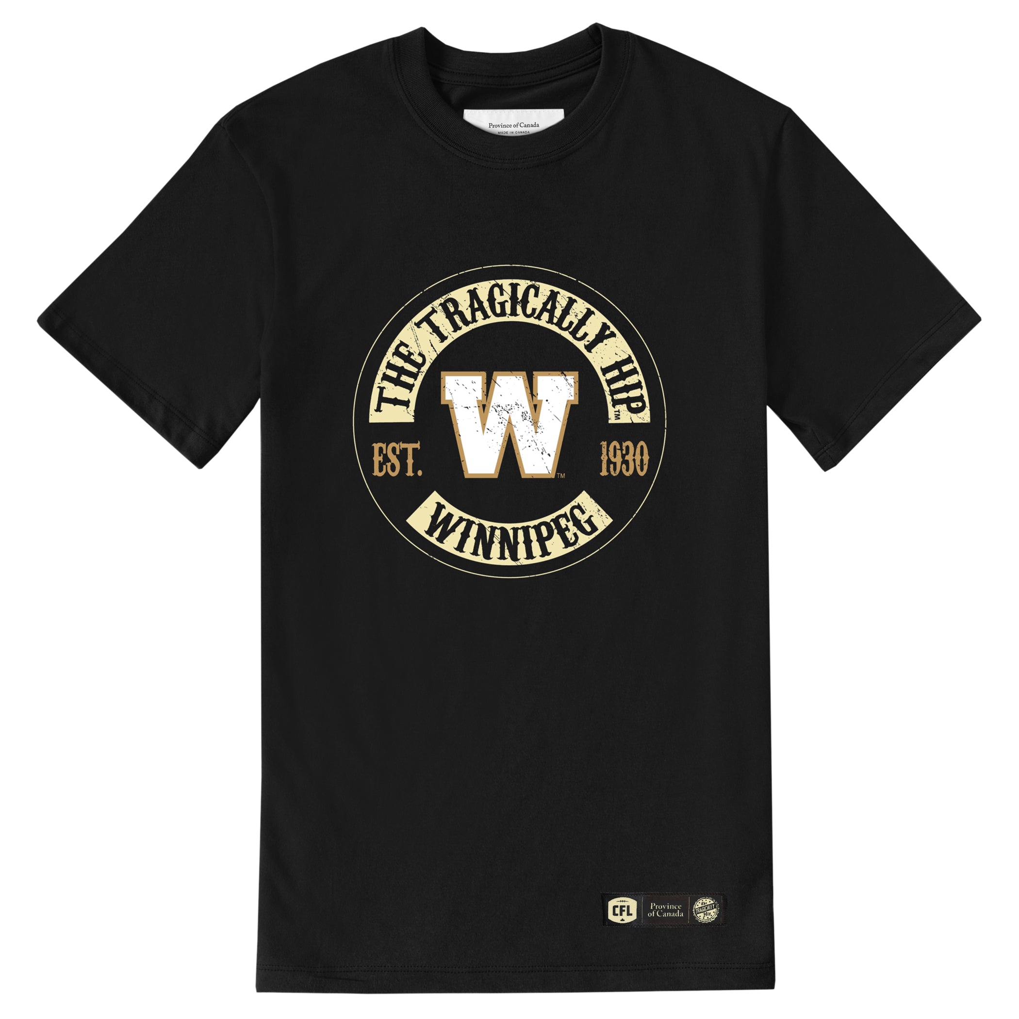 Made in Canada Winnipeg Blue Bombers CFL x The Tragically Hip Tee - Unisex - Province of Canada