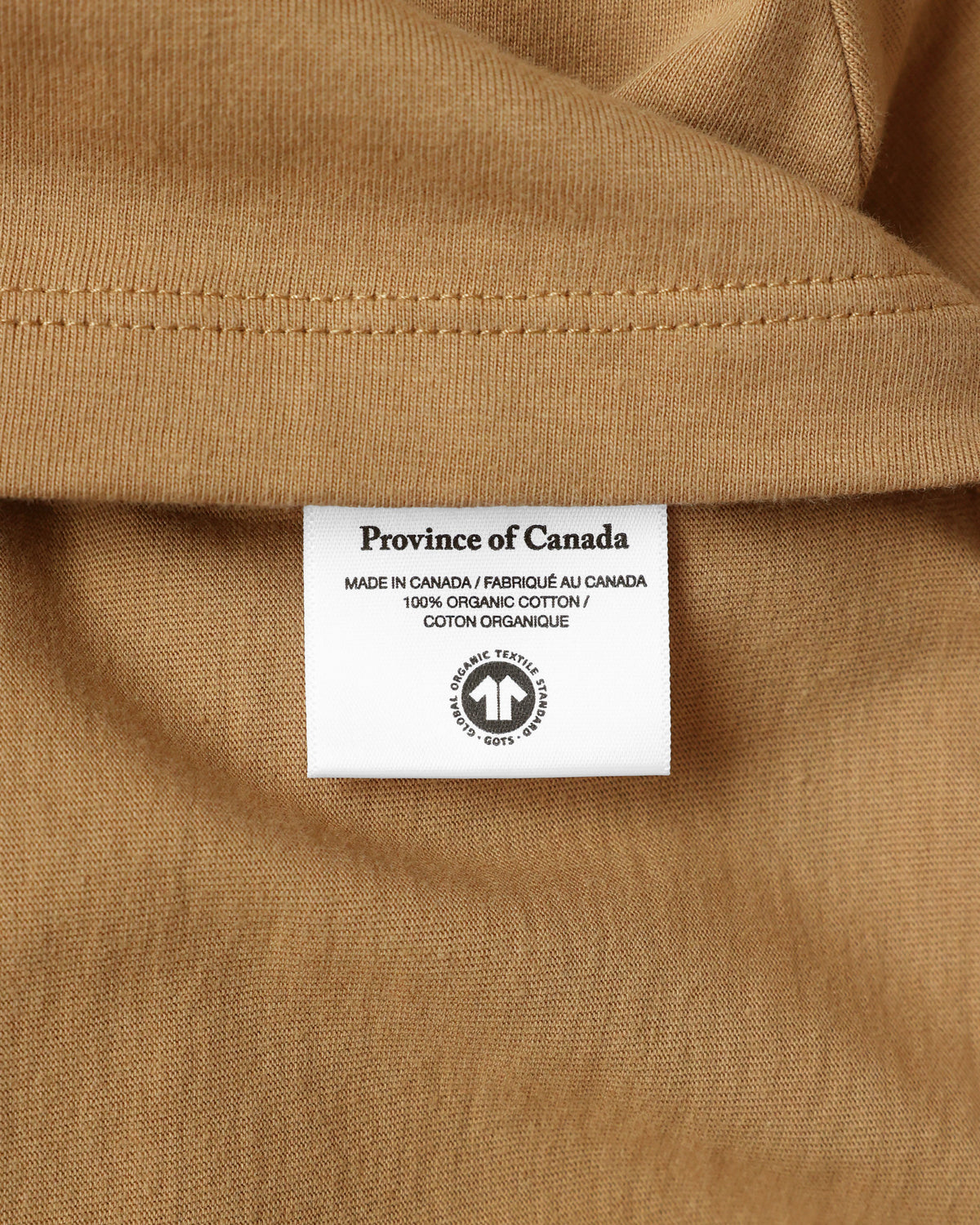 Made in Canada 100% Organic Cotton Long Sleeve Crop Top Camel - Province of Canada