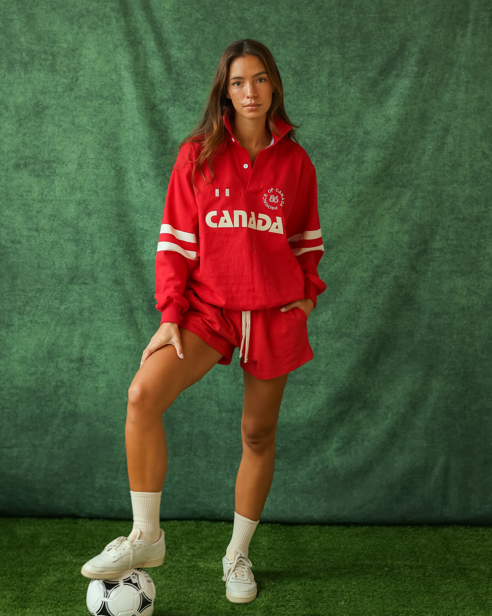 Made in Canada 100% Cotton Canada Button Pullover Red - Unisex - Province of Canada