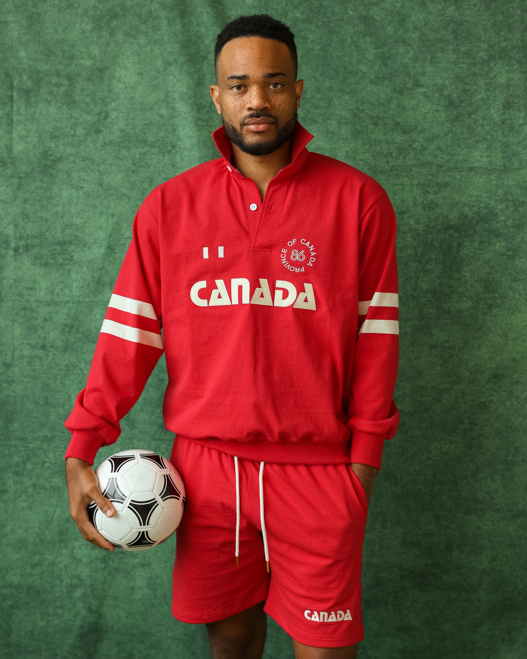 Made in Canada 100% Cotton Canada Button Pullover Red - Unisex - Province of Canada