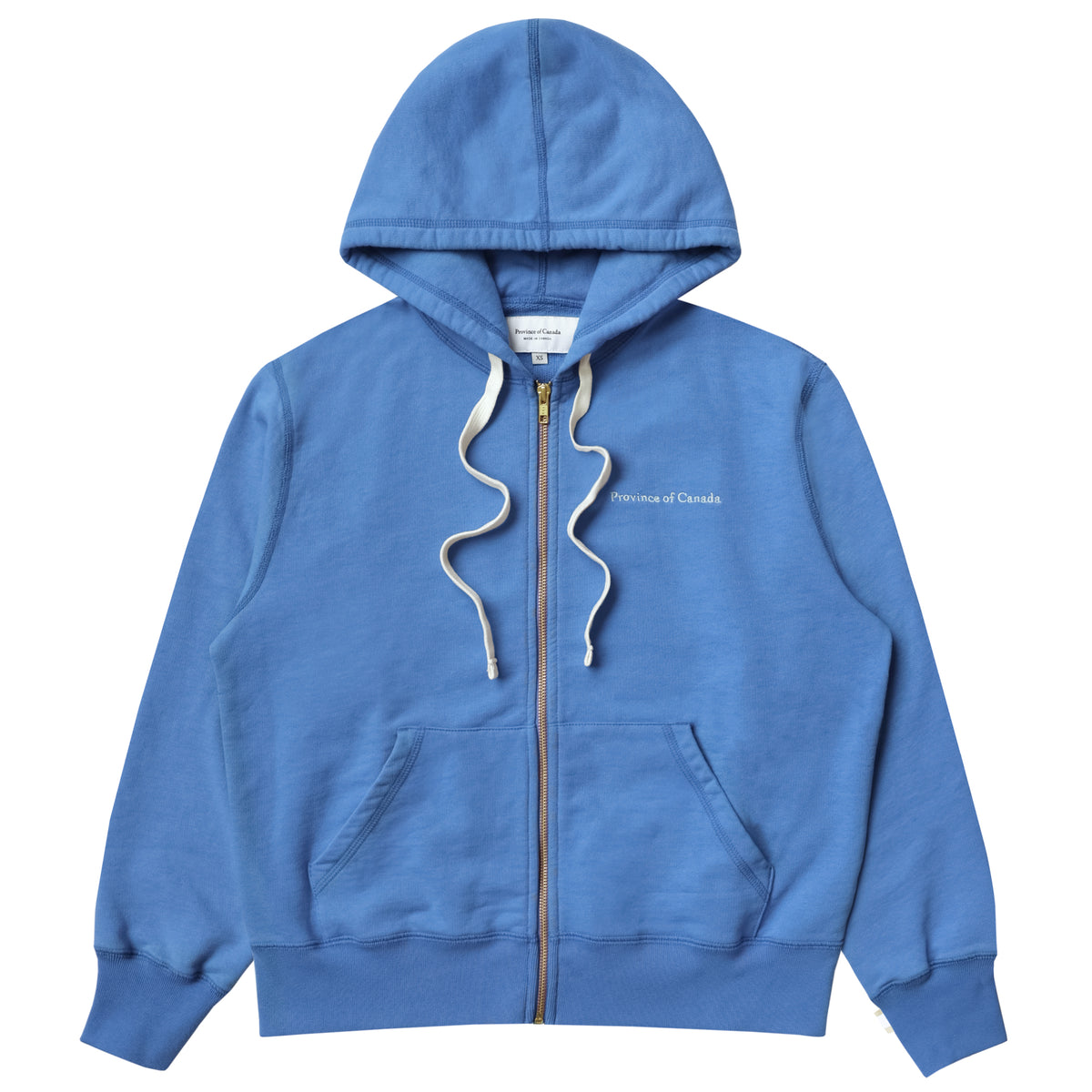 Made in Canada 100% Cotton French Terry Zip Hoodie Cerulean Blue - Unisex - Province of Canada