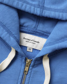 Made in Canada 100% Cotton French Terry Zip Hoodie Cerulean Blue - Unisex - Province of Canada