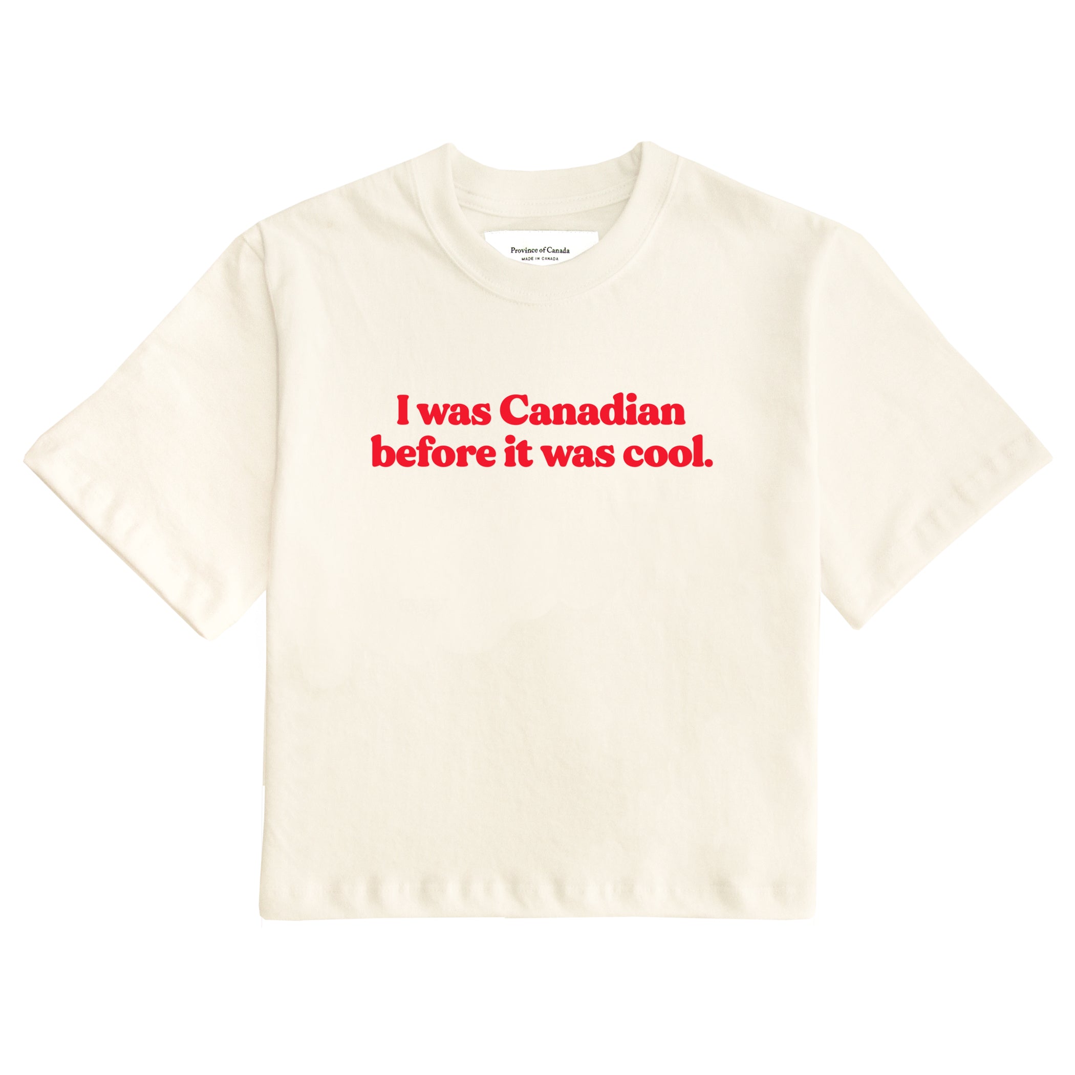 Made in Canada 100% Cotton Cool Canadian Crop Top Natural - Province of Canada