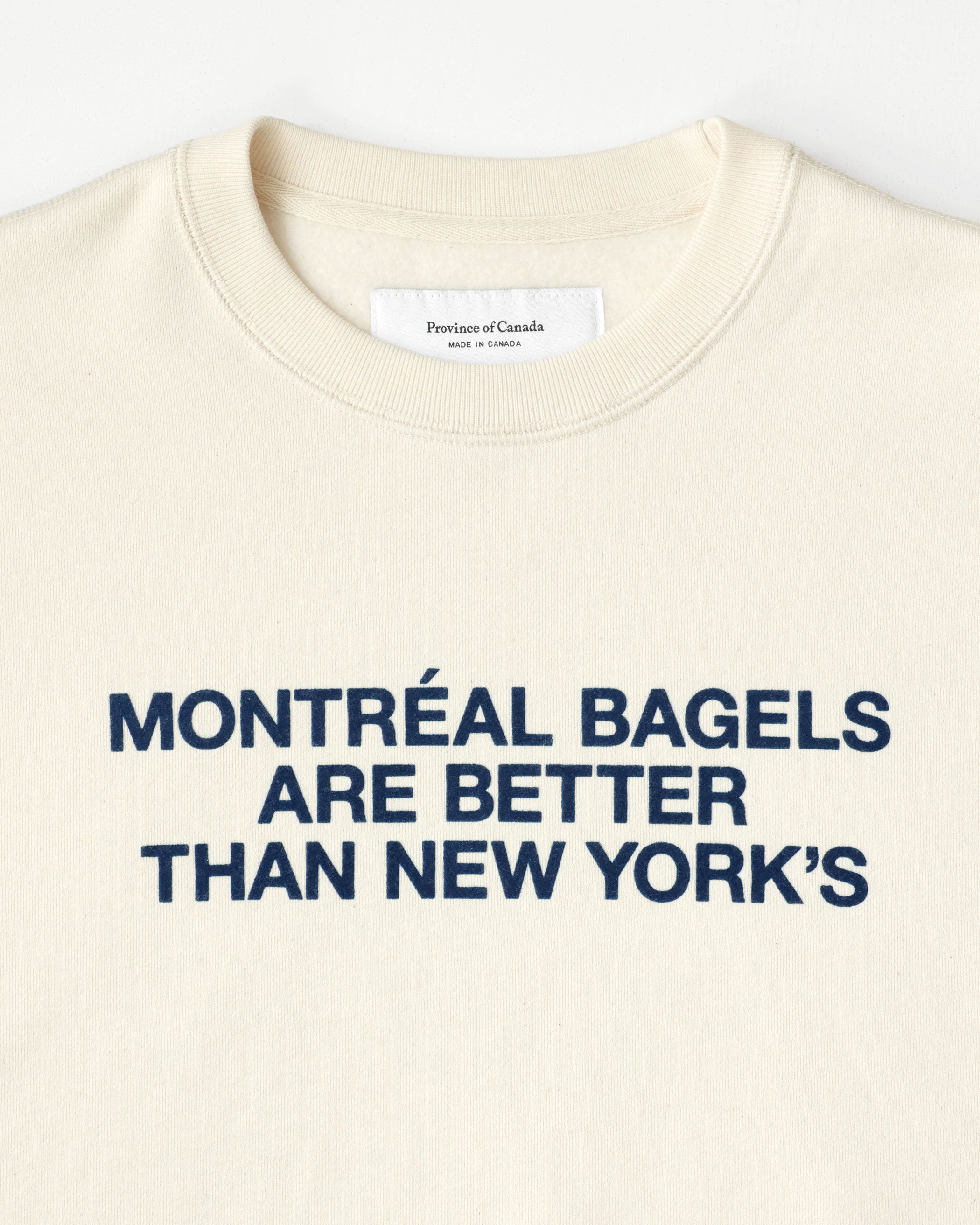 Made in Canada Montreal Bagels Sweatshirt Cream - Unisex - Province of Canada