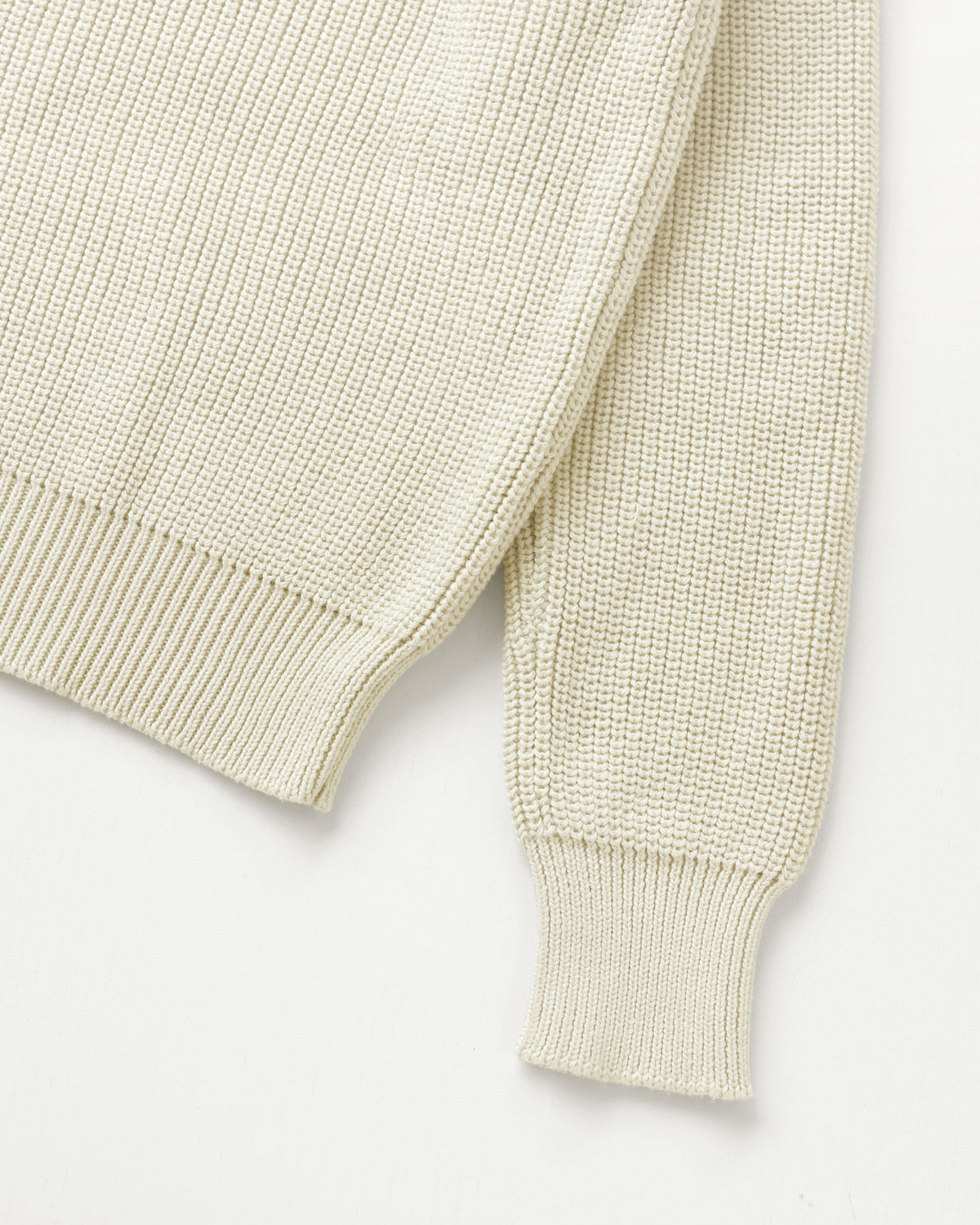 Made in Canada 100% Cotton Knit Half Zip Sweater Cream - Unisex - Province of Canada