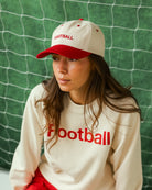 Made in Canada 100% Cotton Red Natural Football Helvetica Baseball Hat - Province of Canada