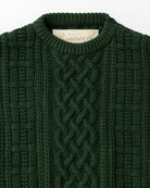 Made in Canada 100% Cotton Ivy Cable Knit Sweater Forest Green - Unisex - Province of Canada