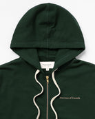 Made in Canada 100% Cotton French Terry Zip Hoodie Forest Green - Unisex - Province of Canada 