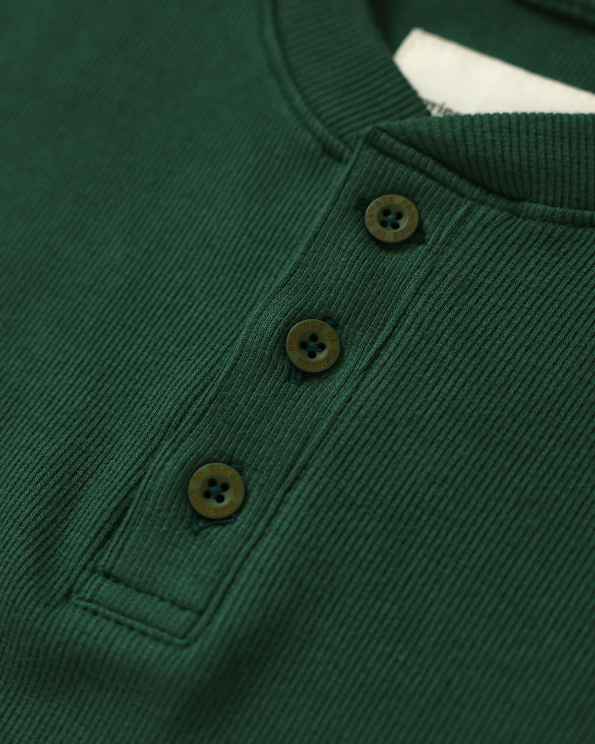 Made in Canada - Almost Pyjama Rib Henley Forest - Unisex - Province of Canada