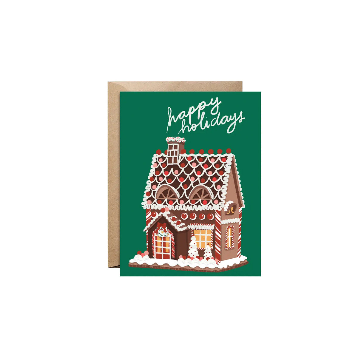 Gingerbread House Happy Holidays Greeting Card