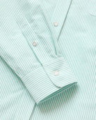 Made in Canada 100% Cotton Oxford  Stripe Button Down Shirt Green - Unisex - Province of Canada